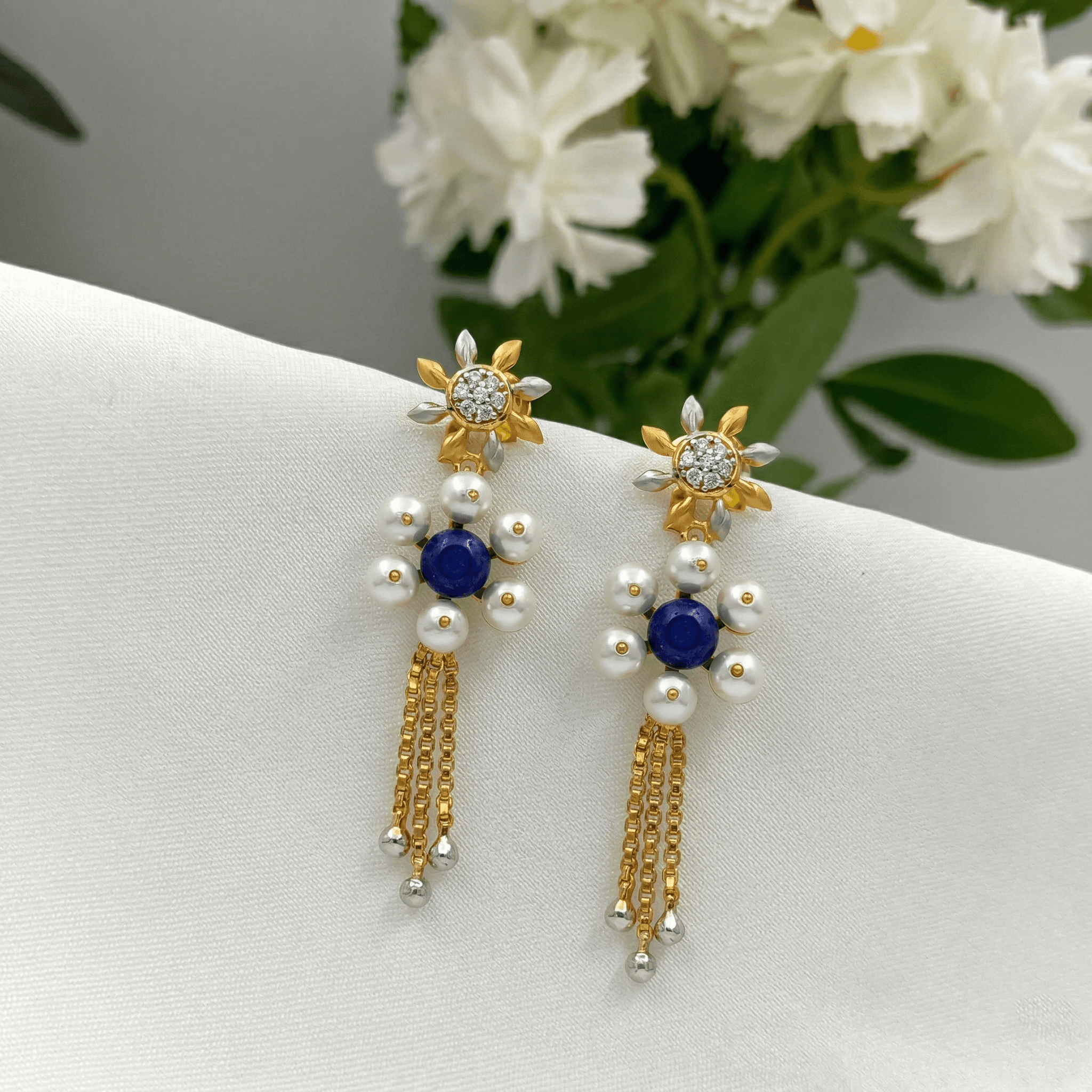 Sunburst Lapis Pearl Drops , South Screw