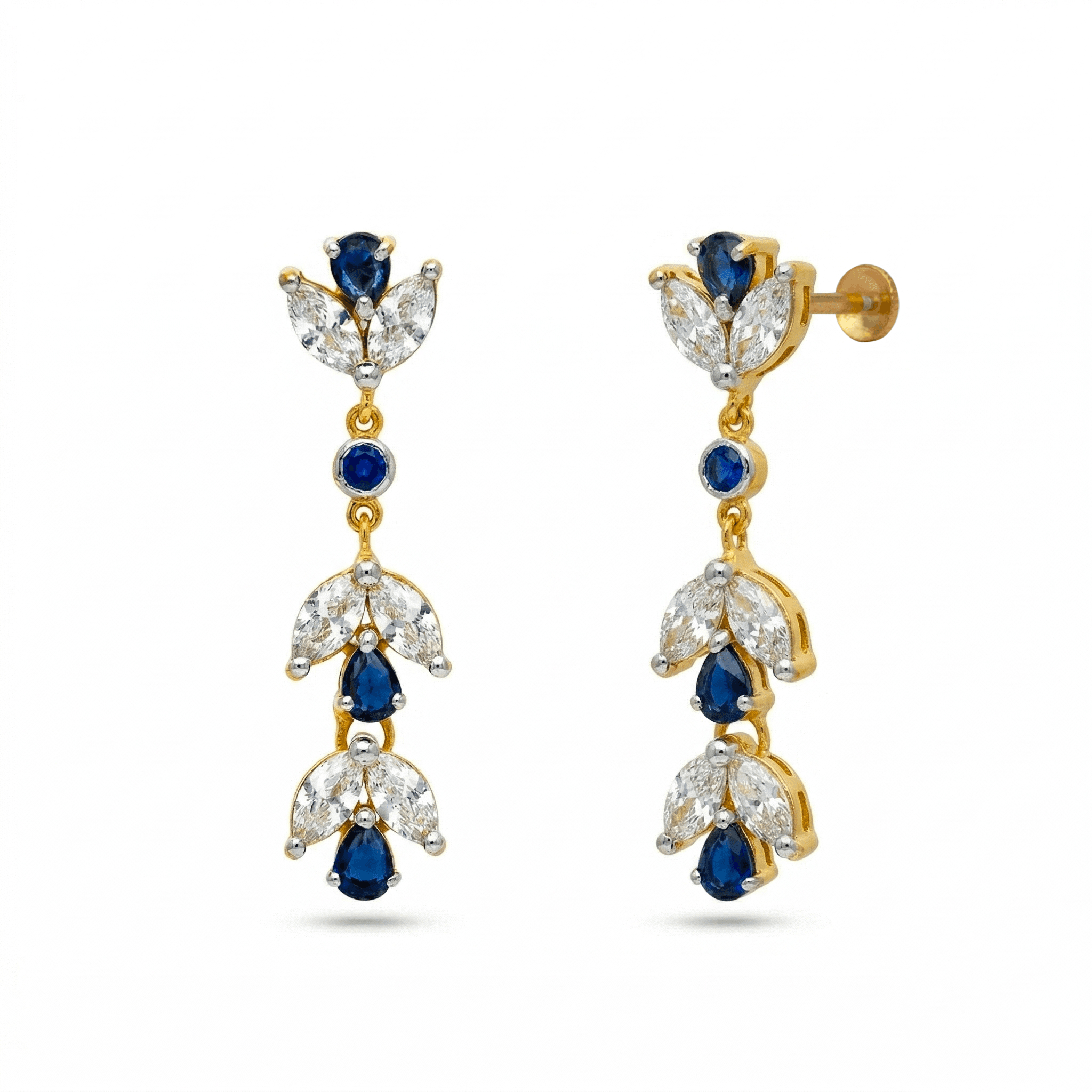 Elegant Sapphire Leaf Drops , South Screw