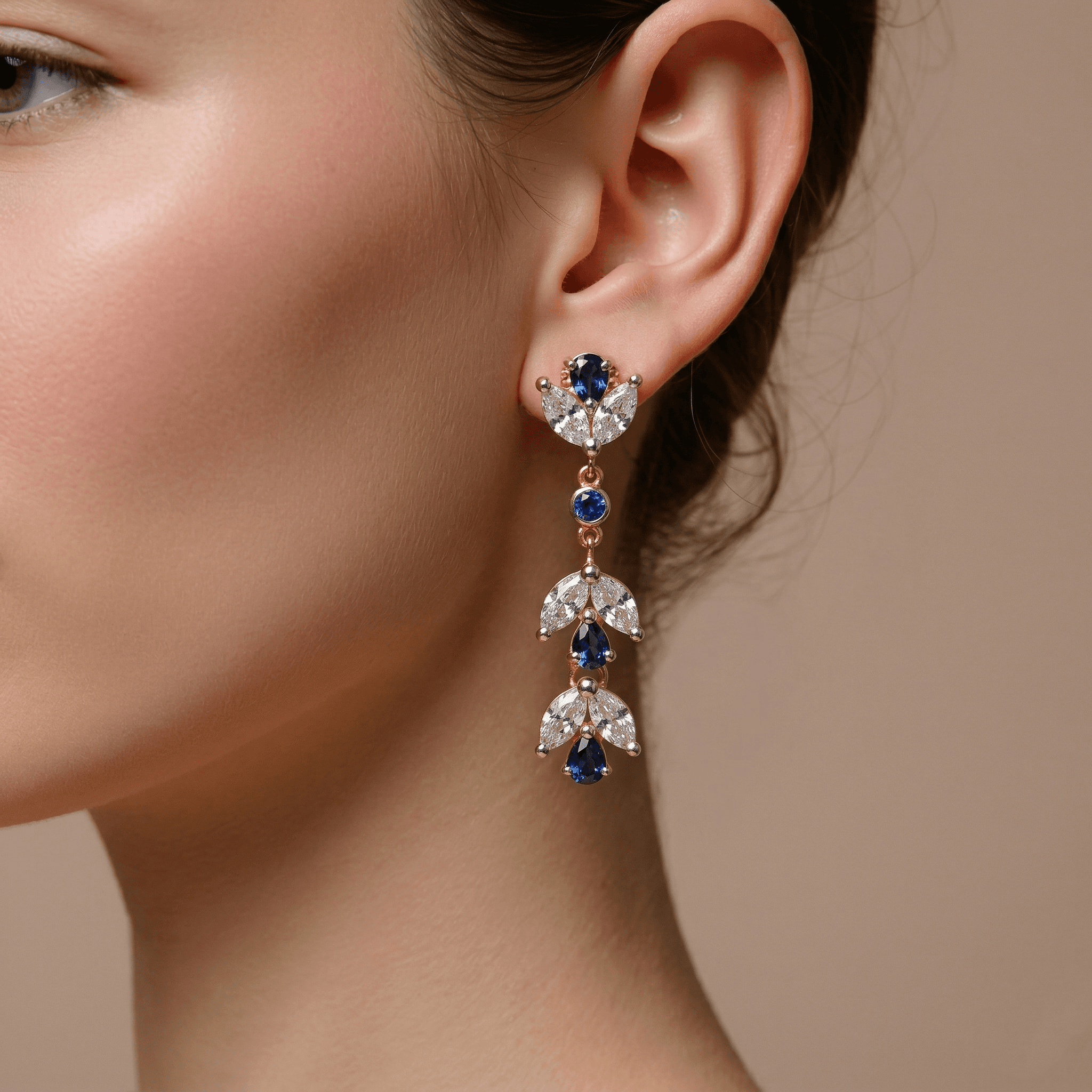Elegant Sapphire Leaf Drops , South Screw