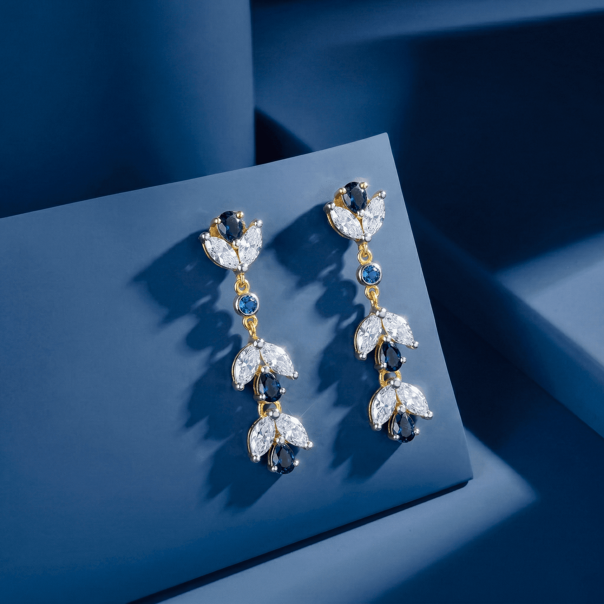 Elegant Sapphire Leaf Drops , South Screw