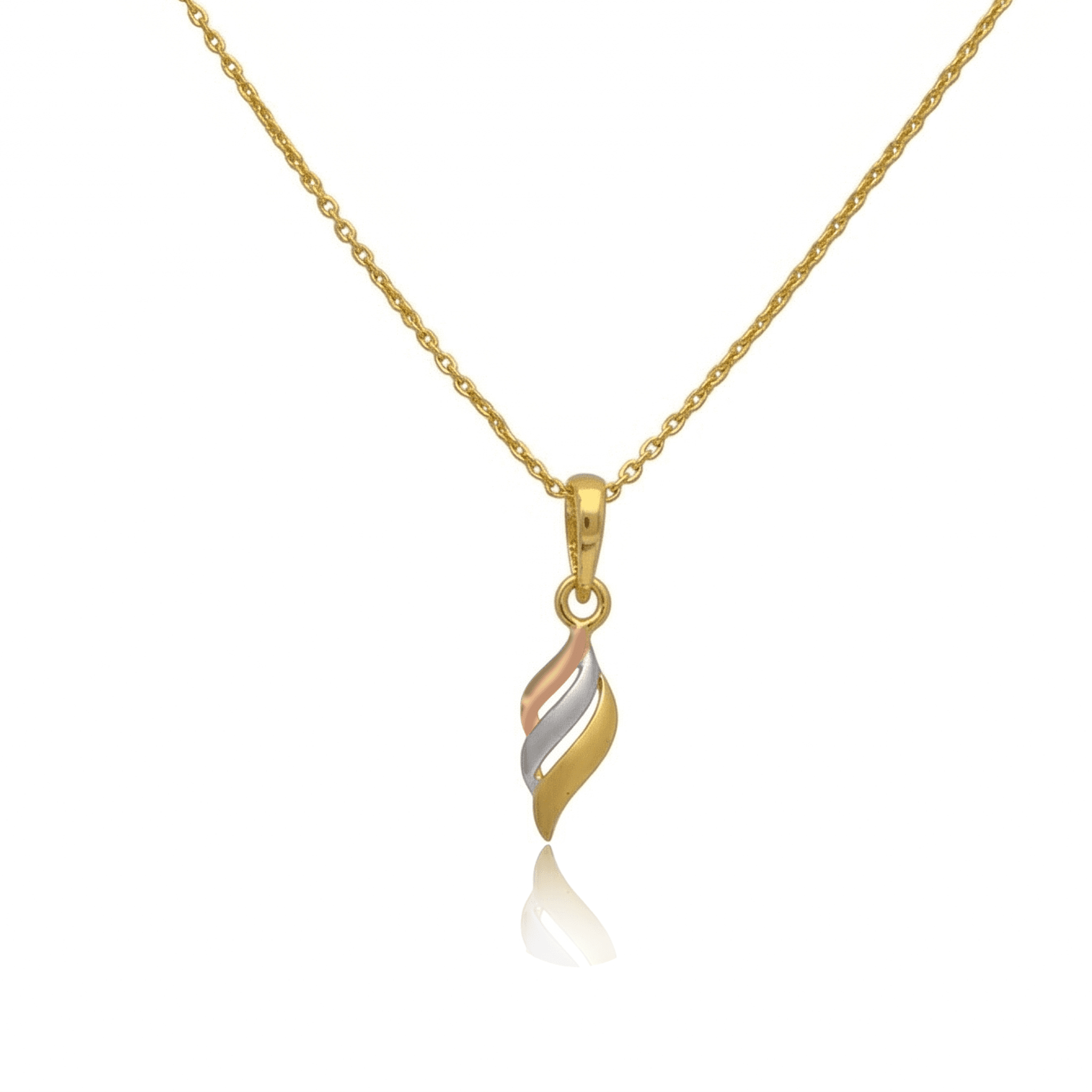 Tri-Tone Wave Pendant ,