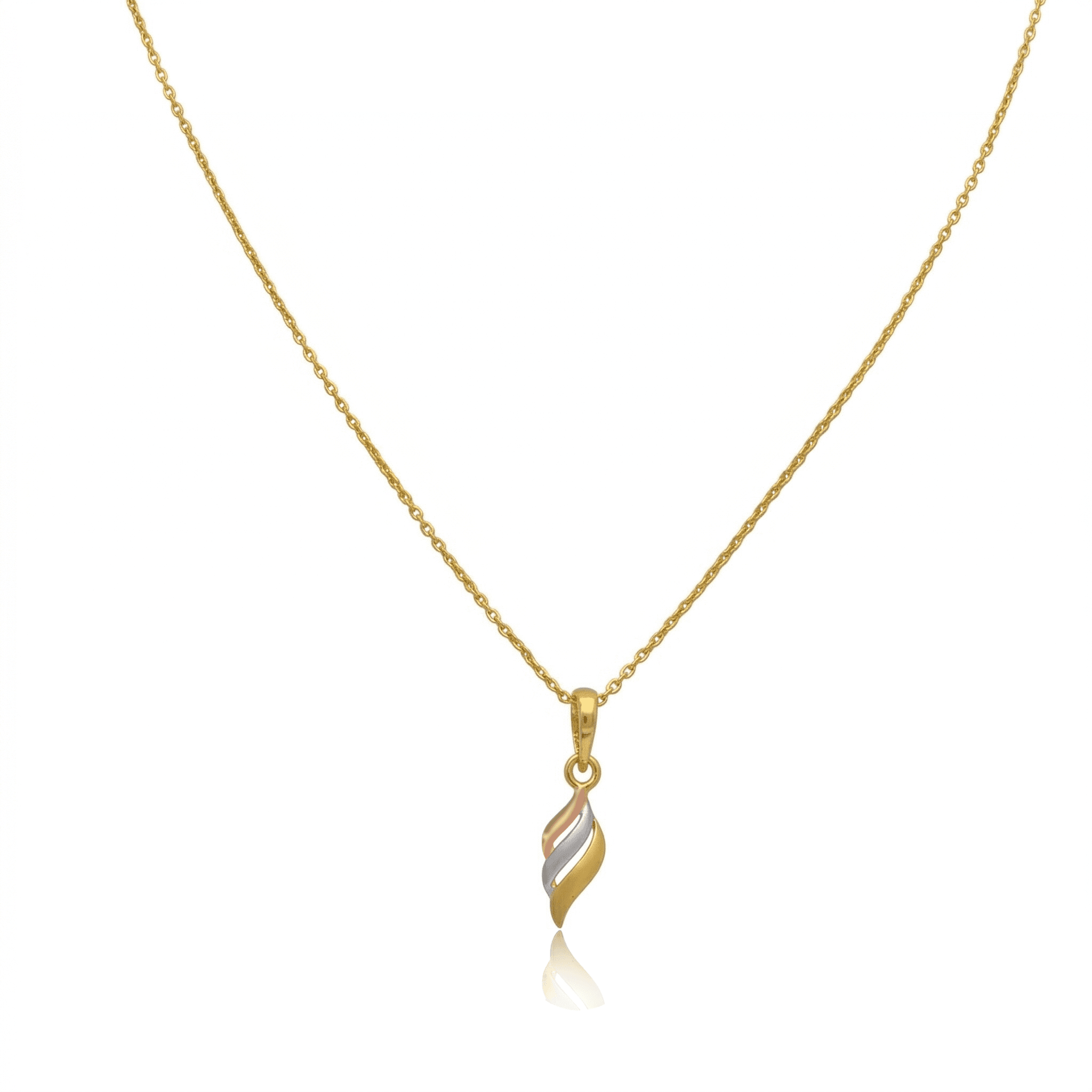 Tri-Tone Wave Pendant ,
