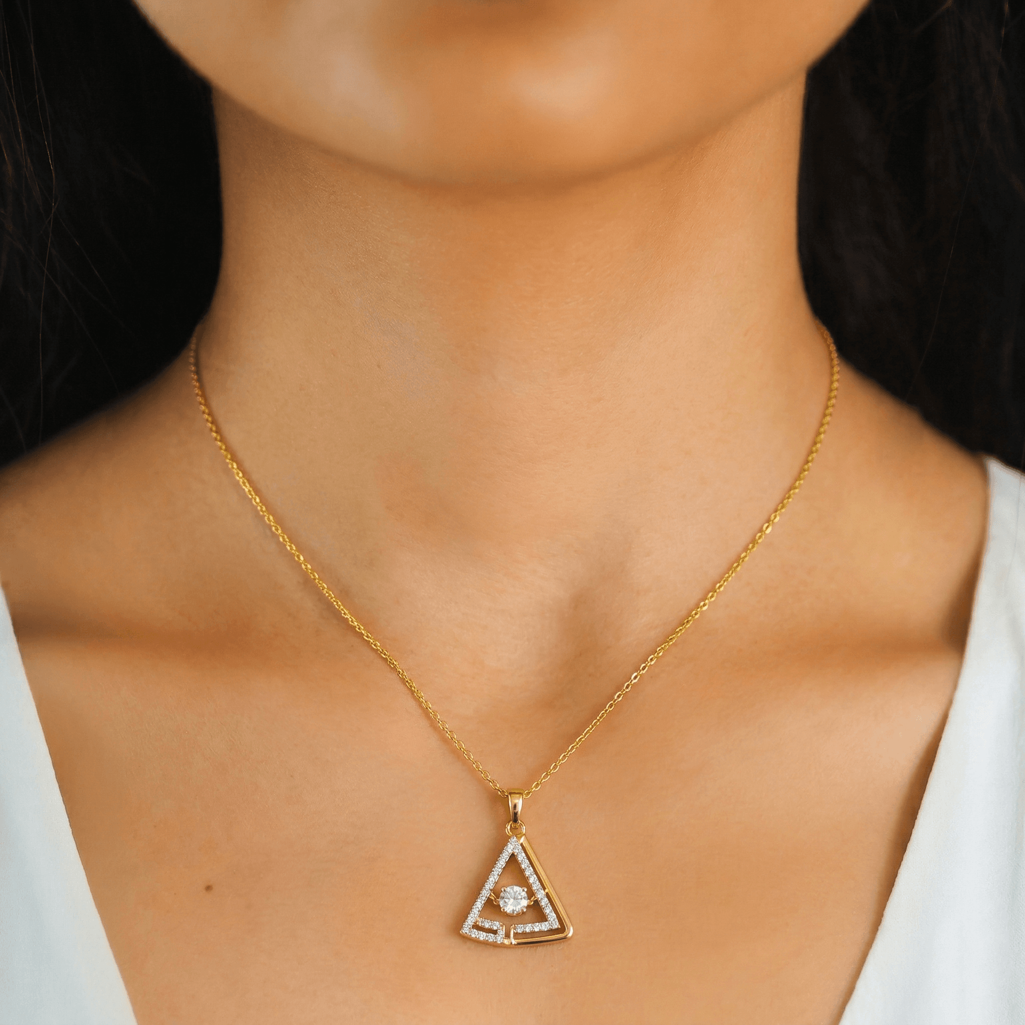 Sparkling Triangle Pendant ,