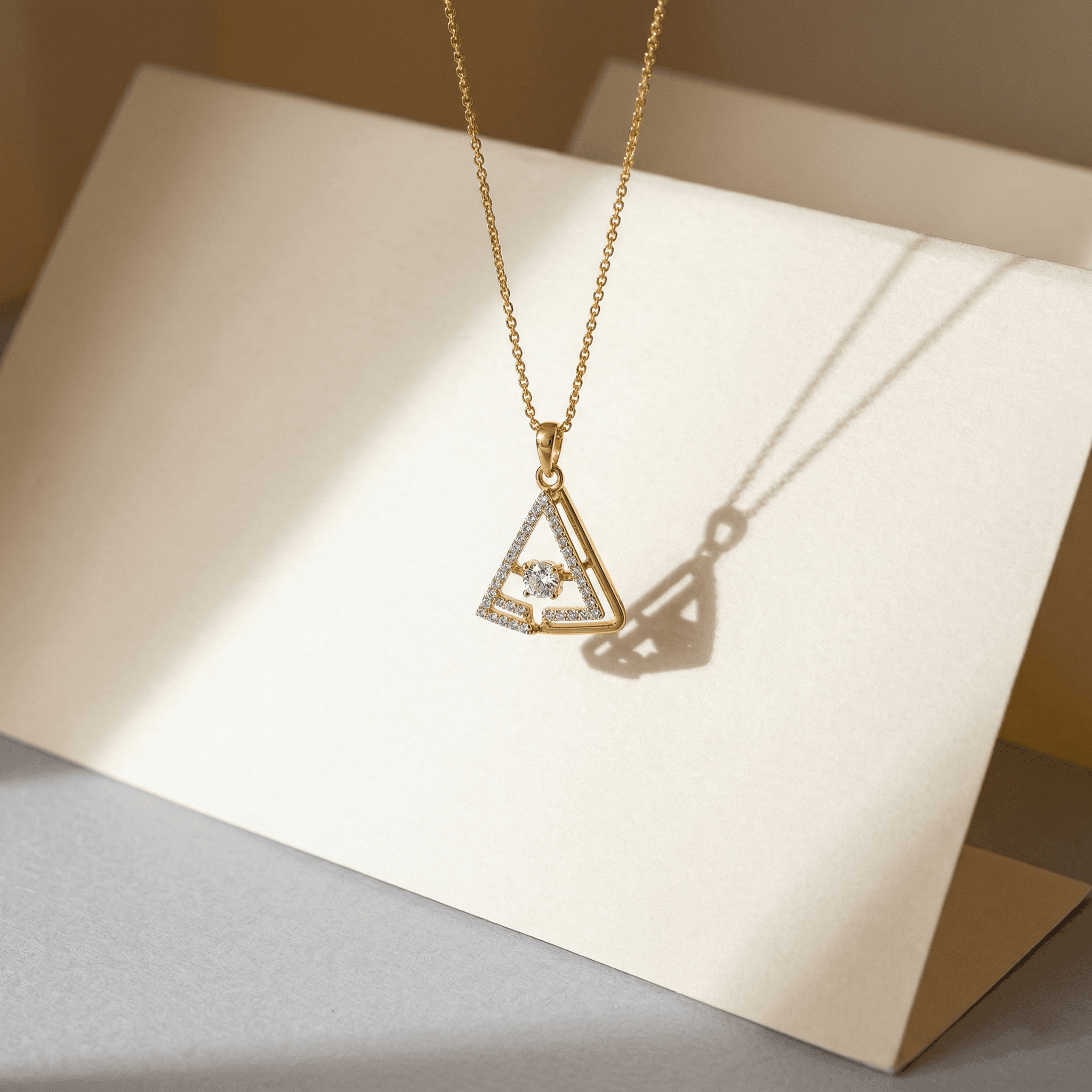 Sparkling Triangle Pendant ,