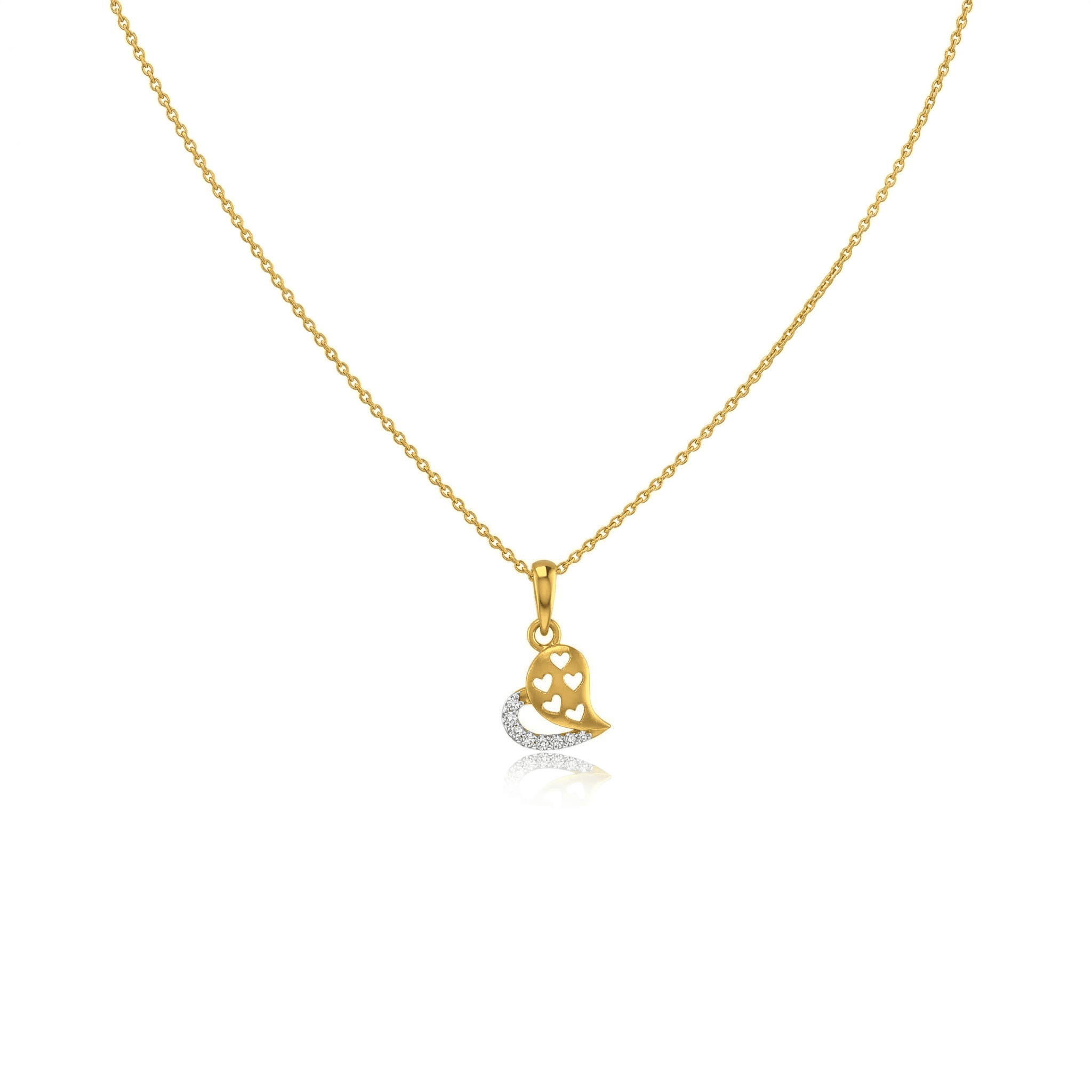 Sparkling Golden Heart Pendant ,