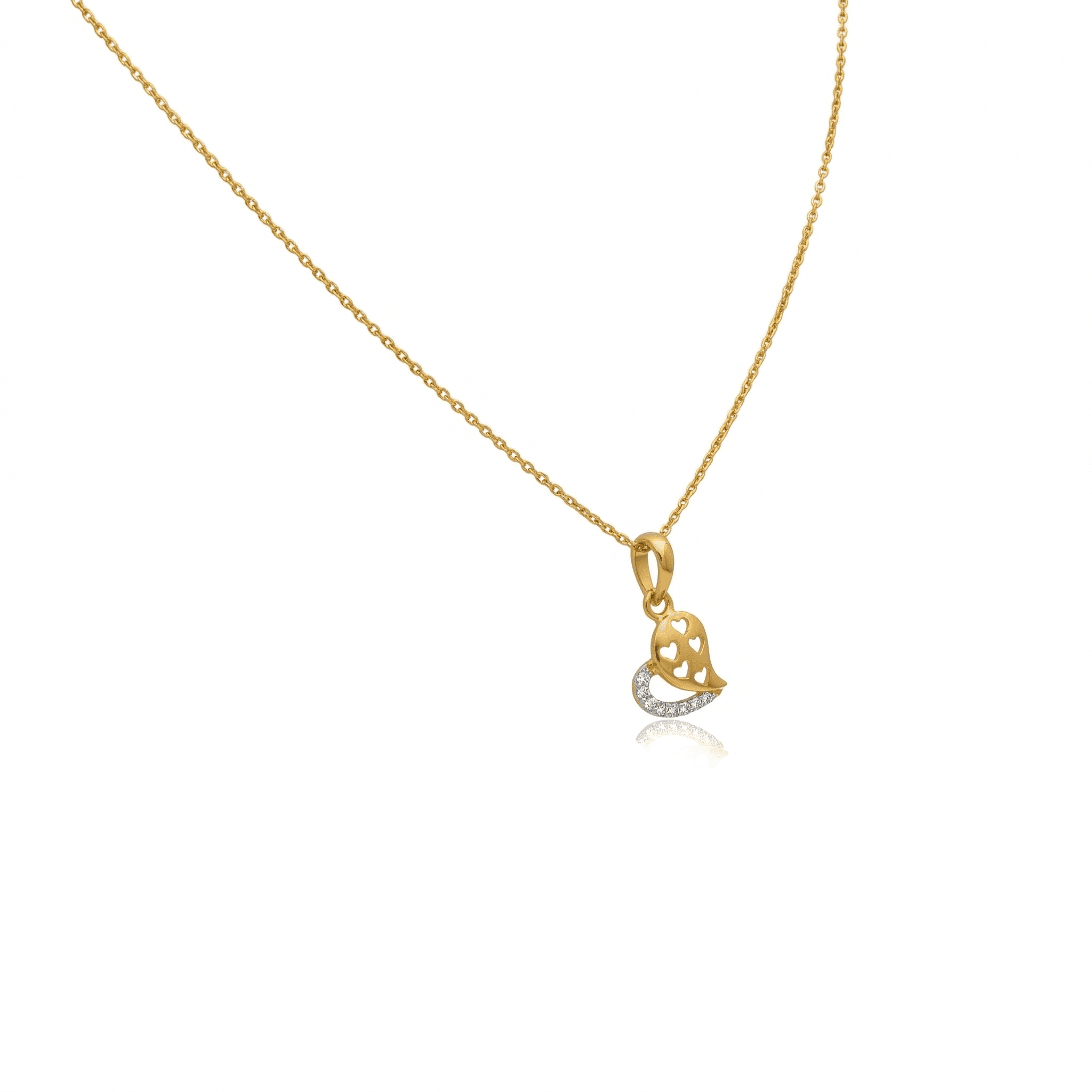 Sparkling Golden Heart Pendant ,