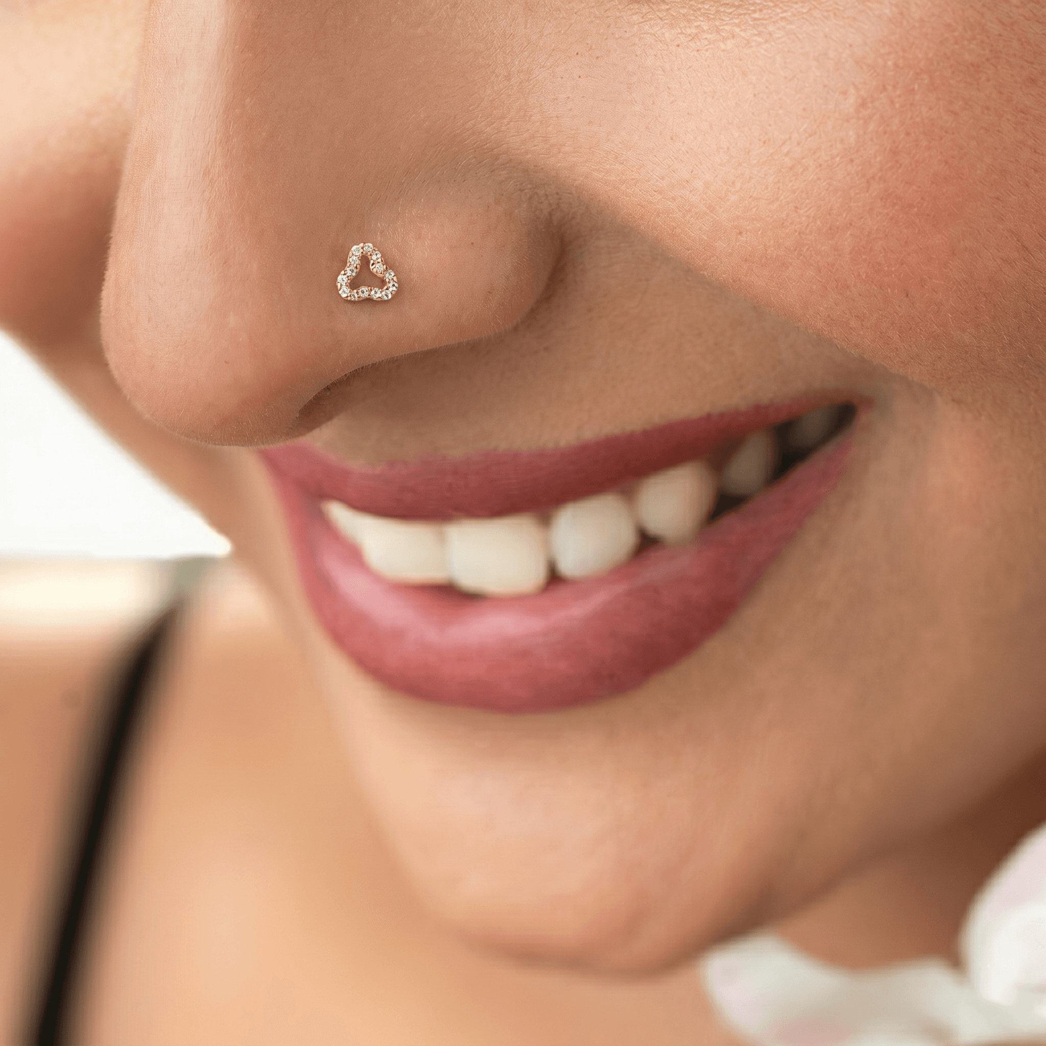Sparkling Triangle Nose Stud ,
