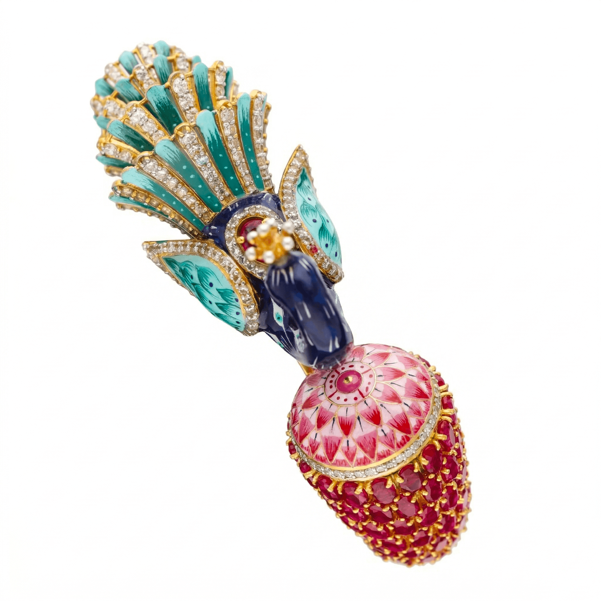 Royal Peacock Enamel Bangle , 2.3