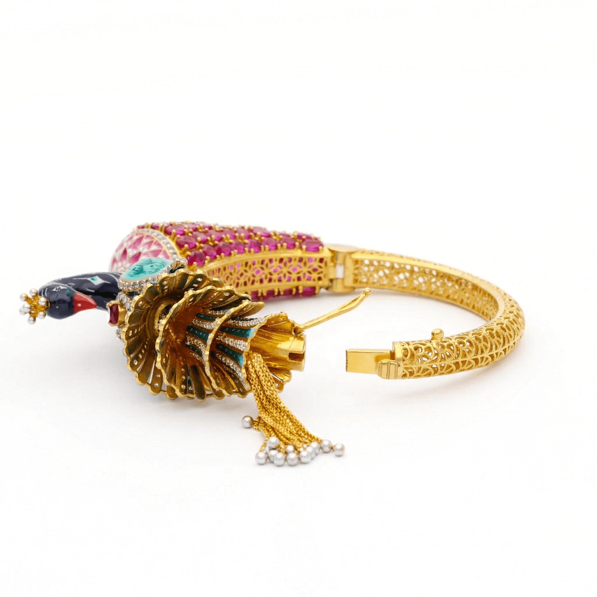 Royal Peacock Enamel Bangle , 2.3