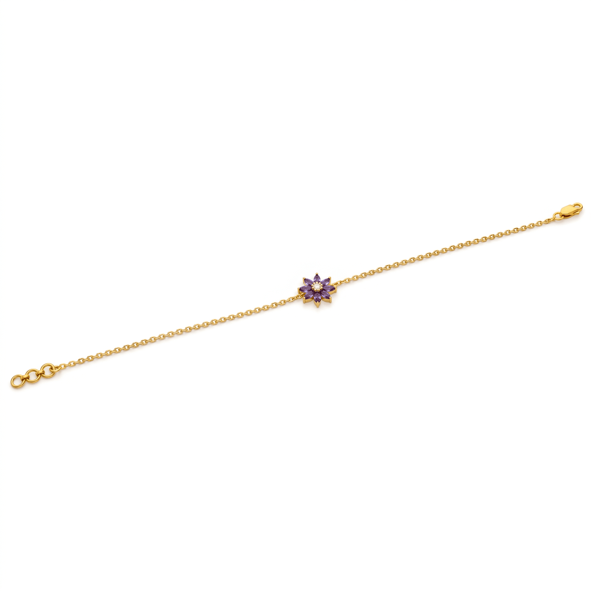 Amethyst Bloom Bracelet ,