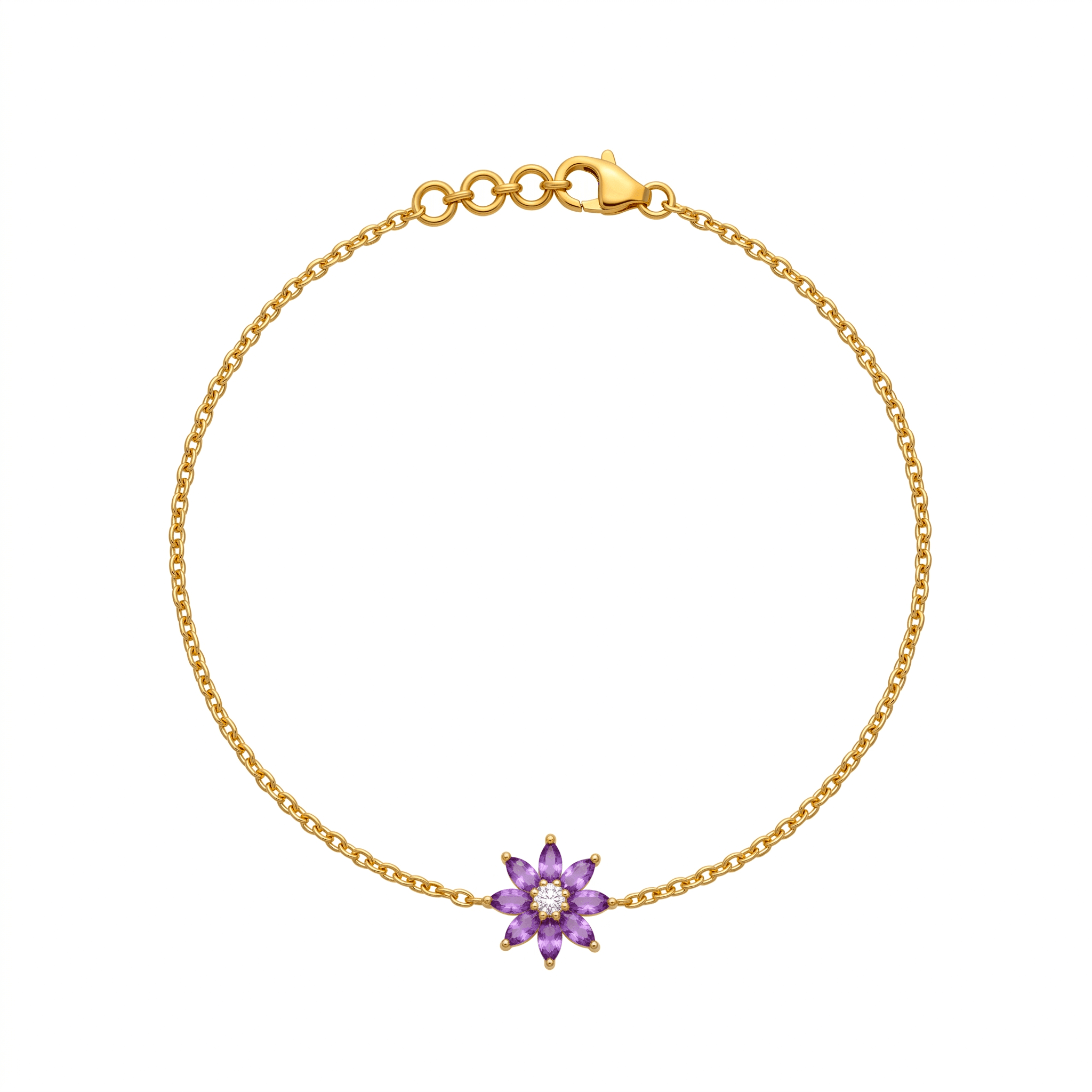 Amethyst Bloom Bracelet ,