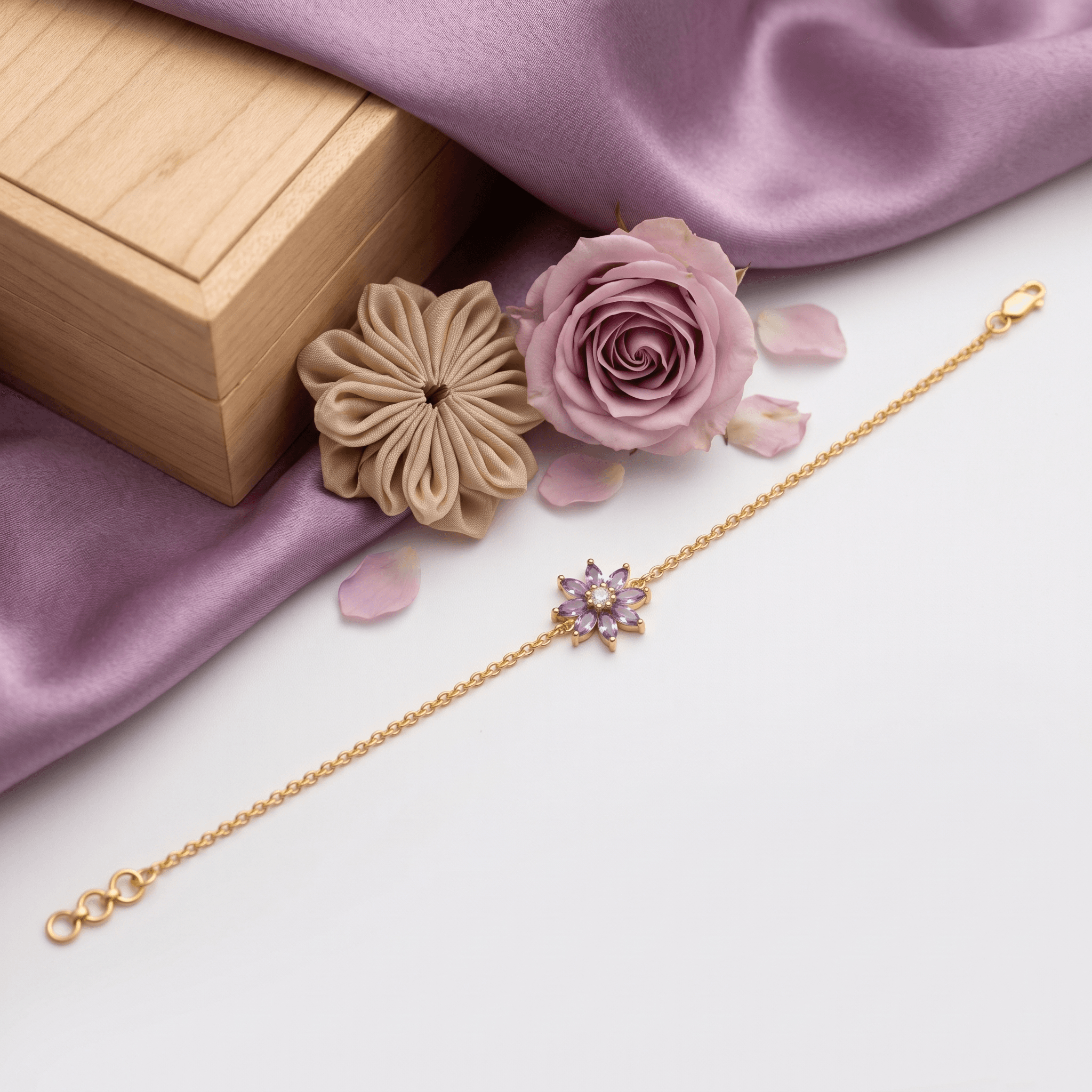 Amethyst Bloom Bracelet ,