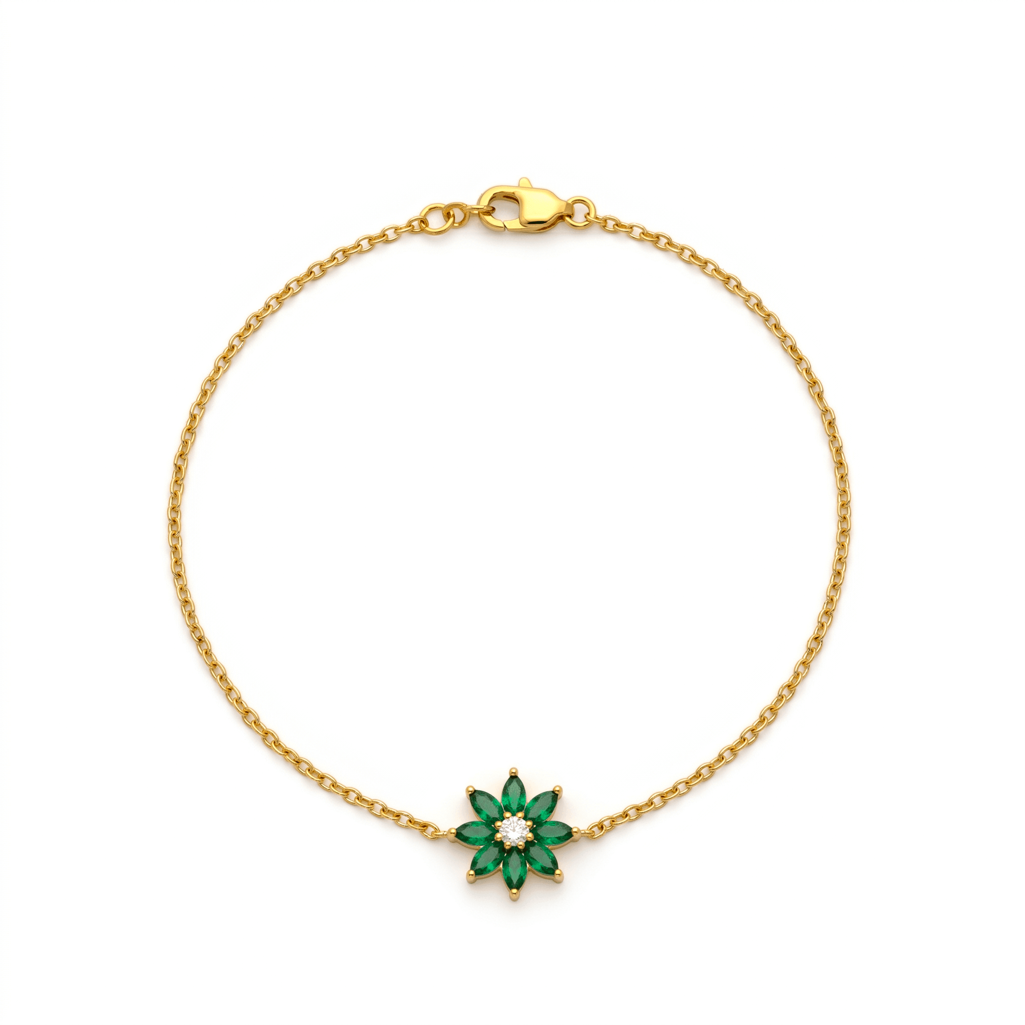 Vermeil Gold Plated flower bracelet ,