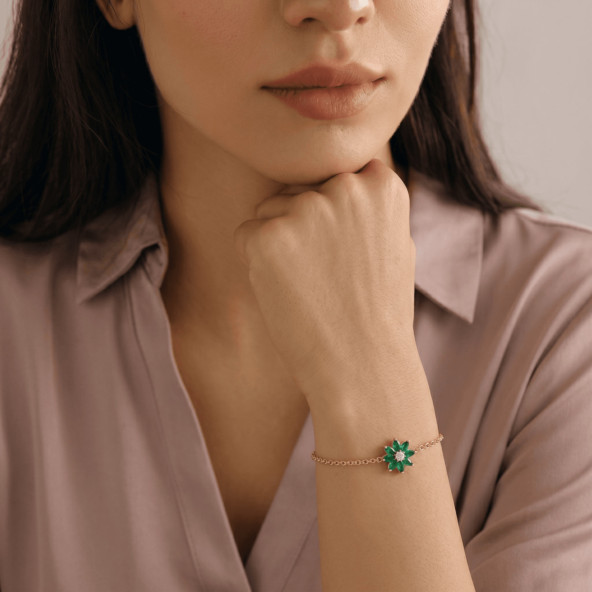 Vermeil Gold Plated flower bracelet ,