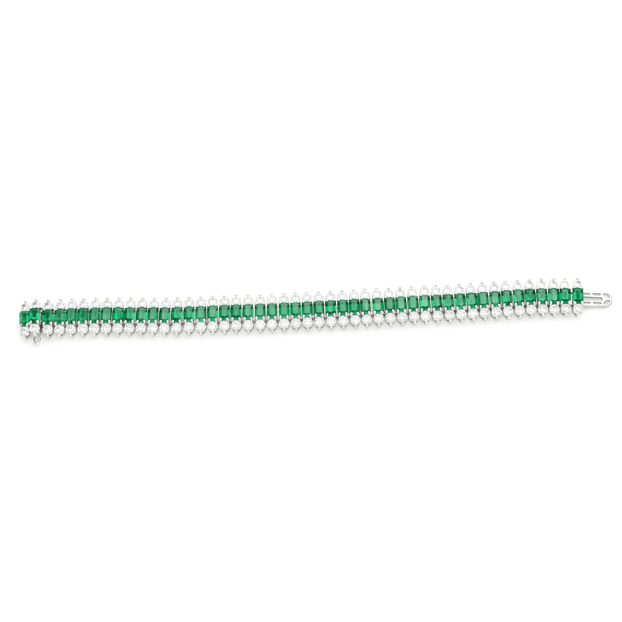 Green Crystal Tennis Bracelet ,