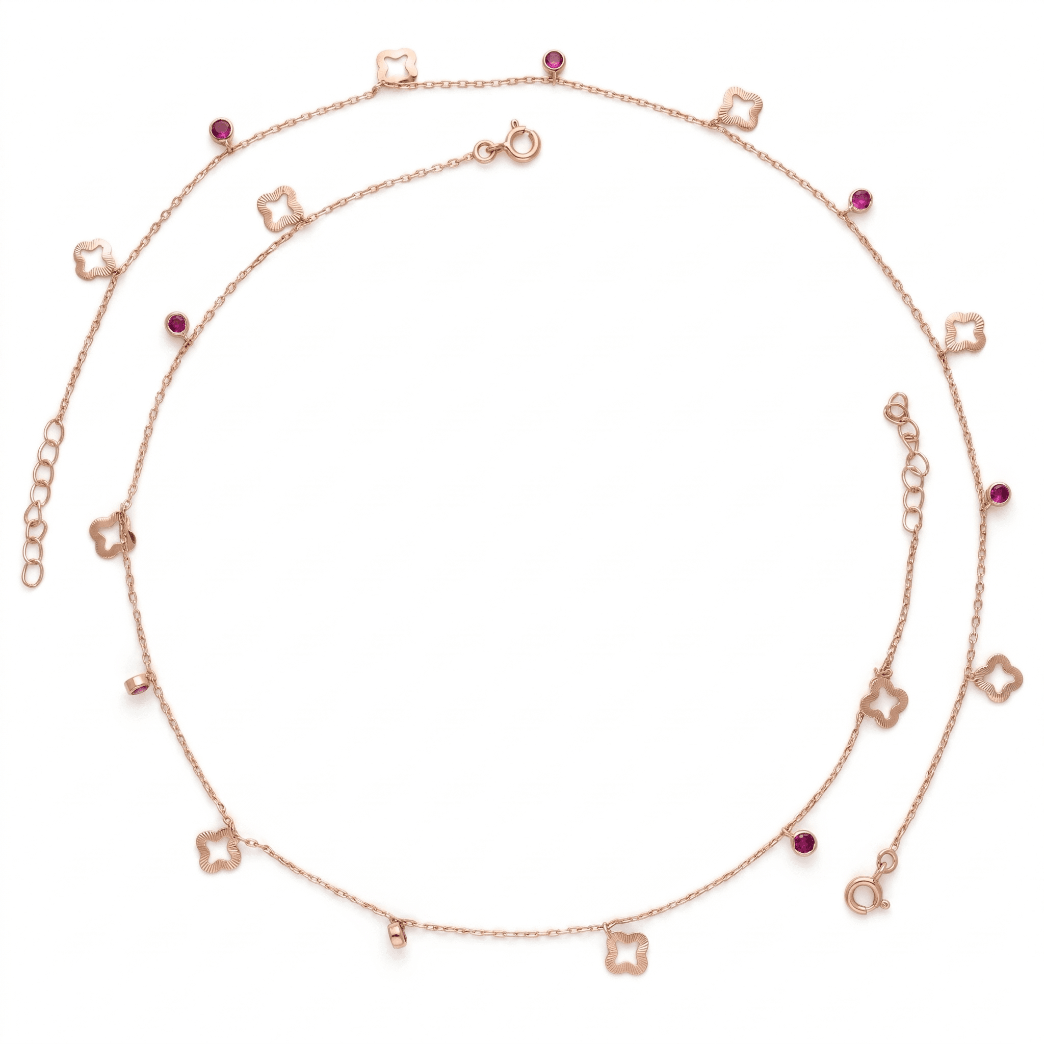 Aura Quatrefoil Anklet ,