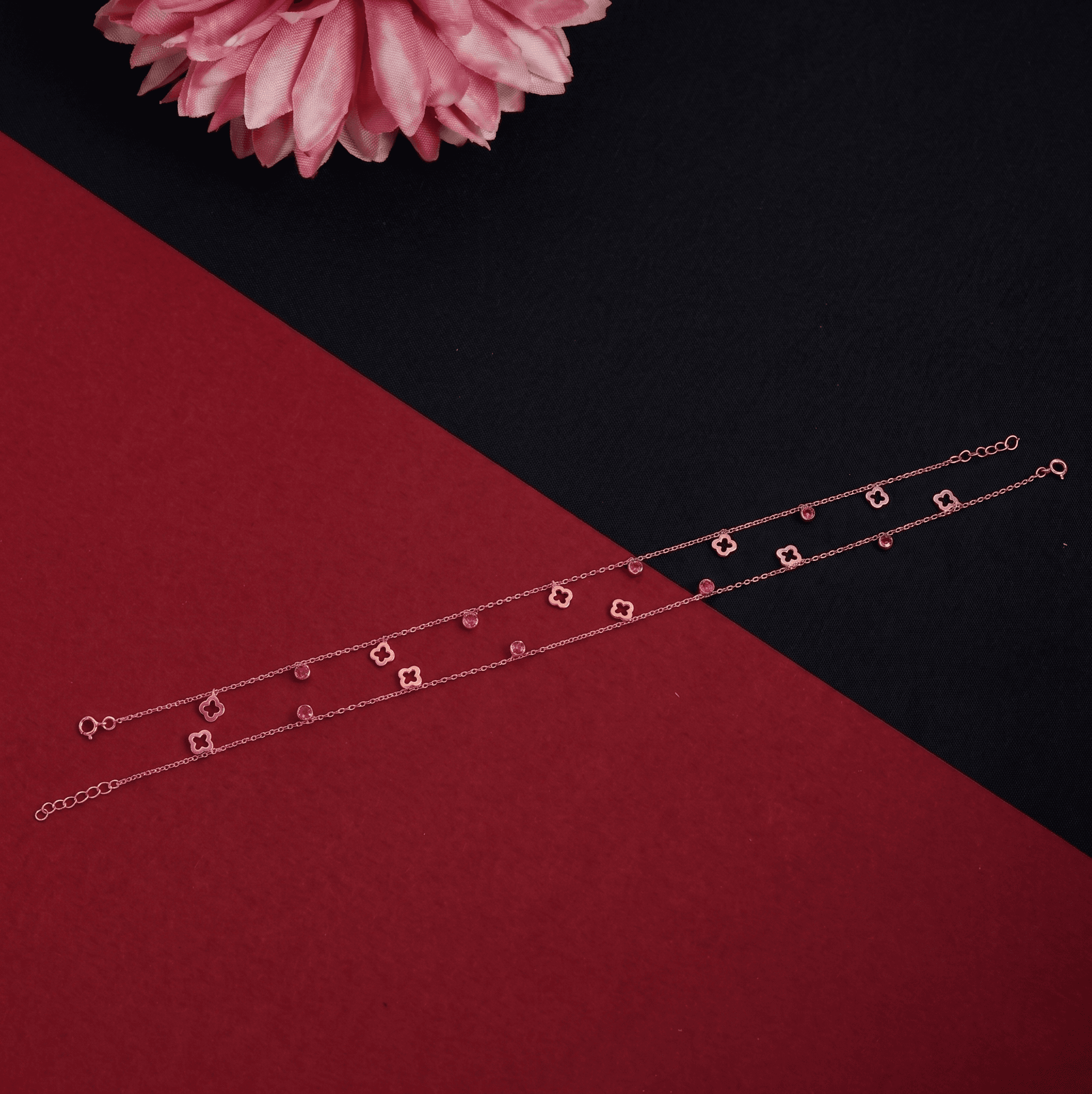 Aura Quatrefoil Anklet ,