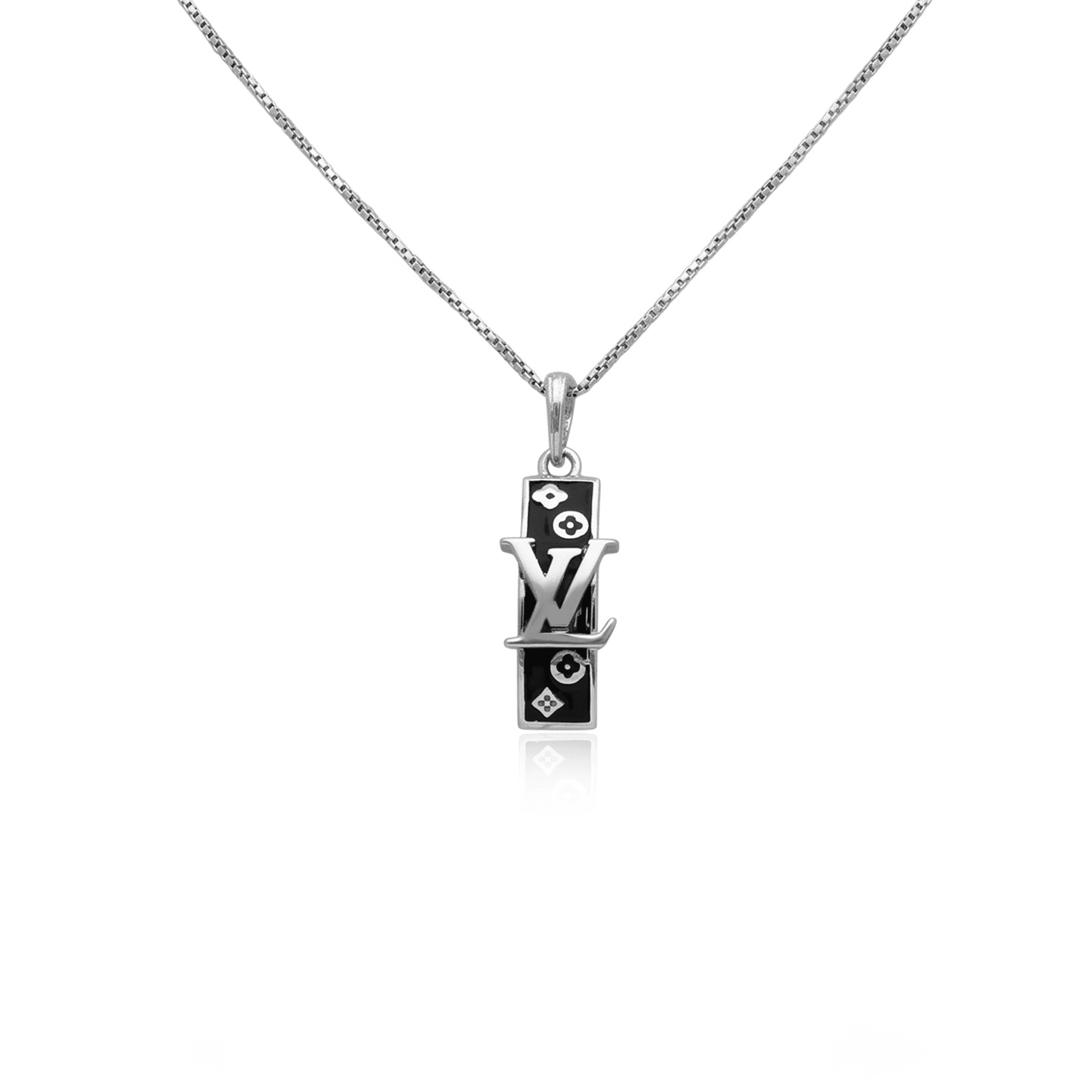 Onyx Monogram Bar Pendant ,