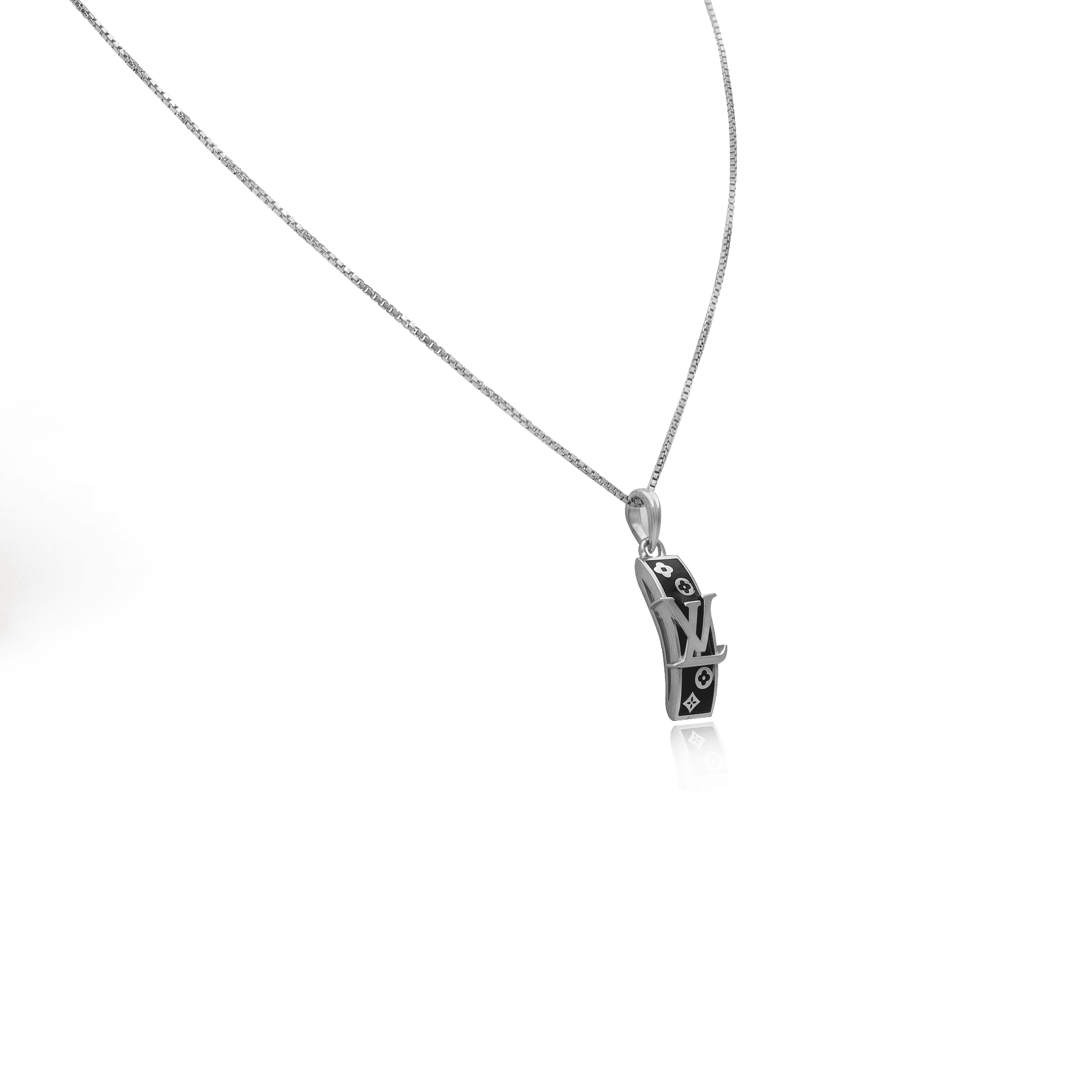 Onyx Monogram Bar Pendant ,