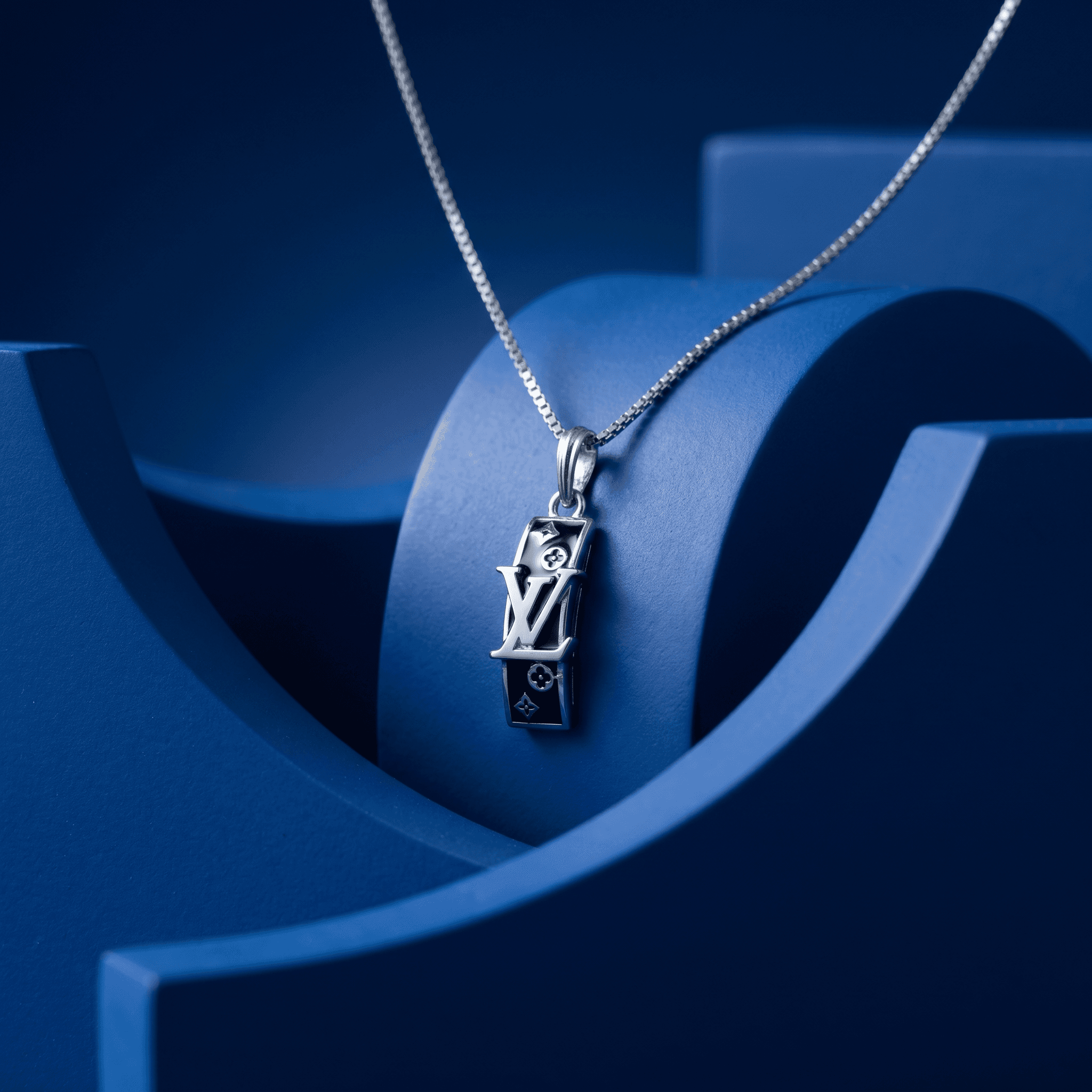 Onyx Monogram Bar Pendant ,