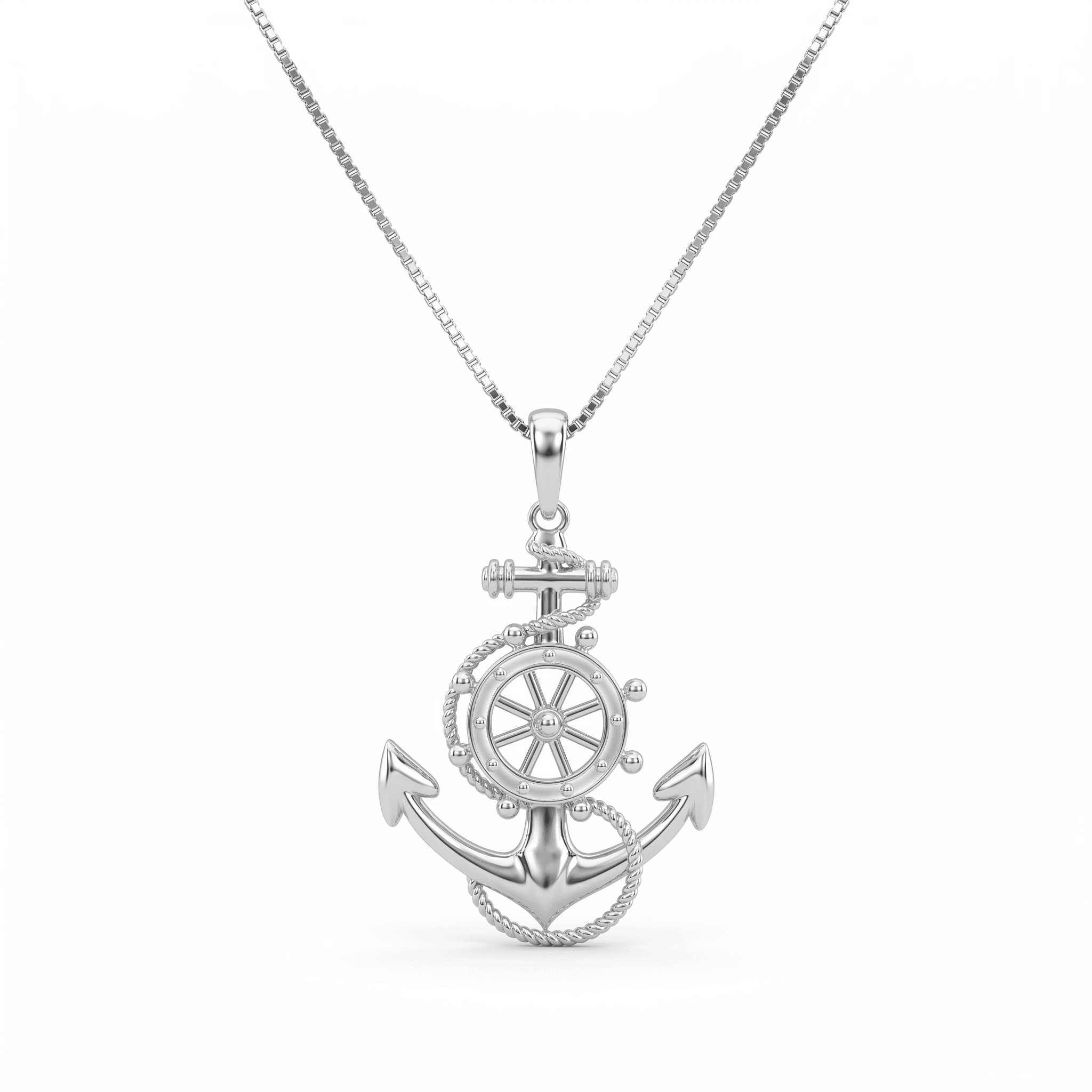 Anchor and Ship Wheel Pendant ,