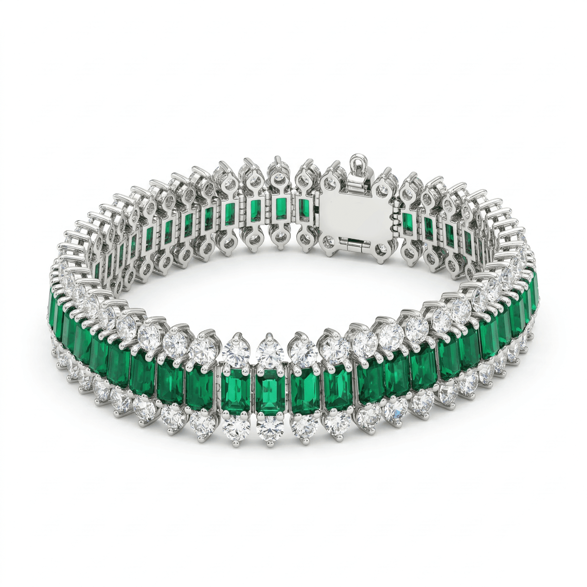 Green Crystal Tennis Bracelet ,