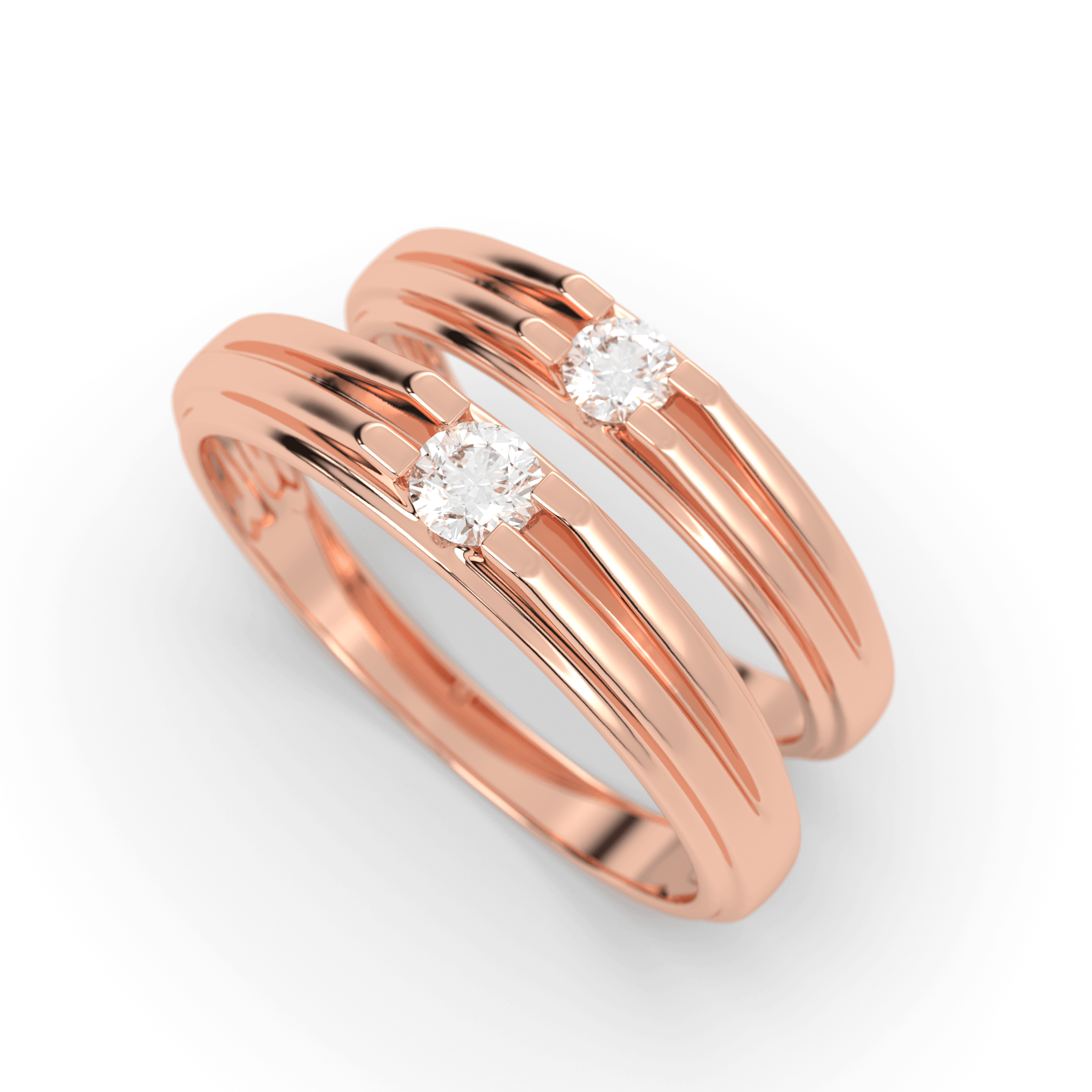 Aria vermeil rose gold Matching Couple Ring , 13