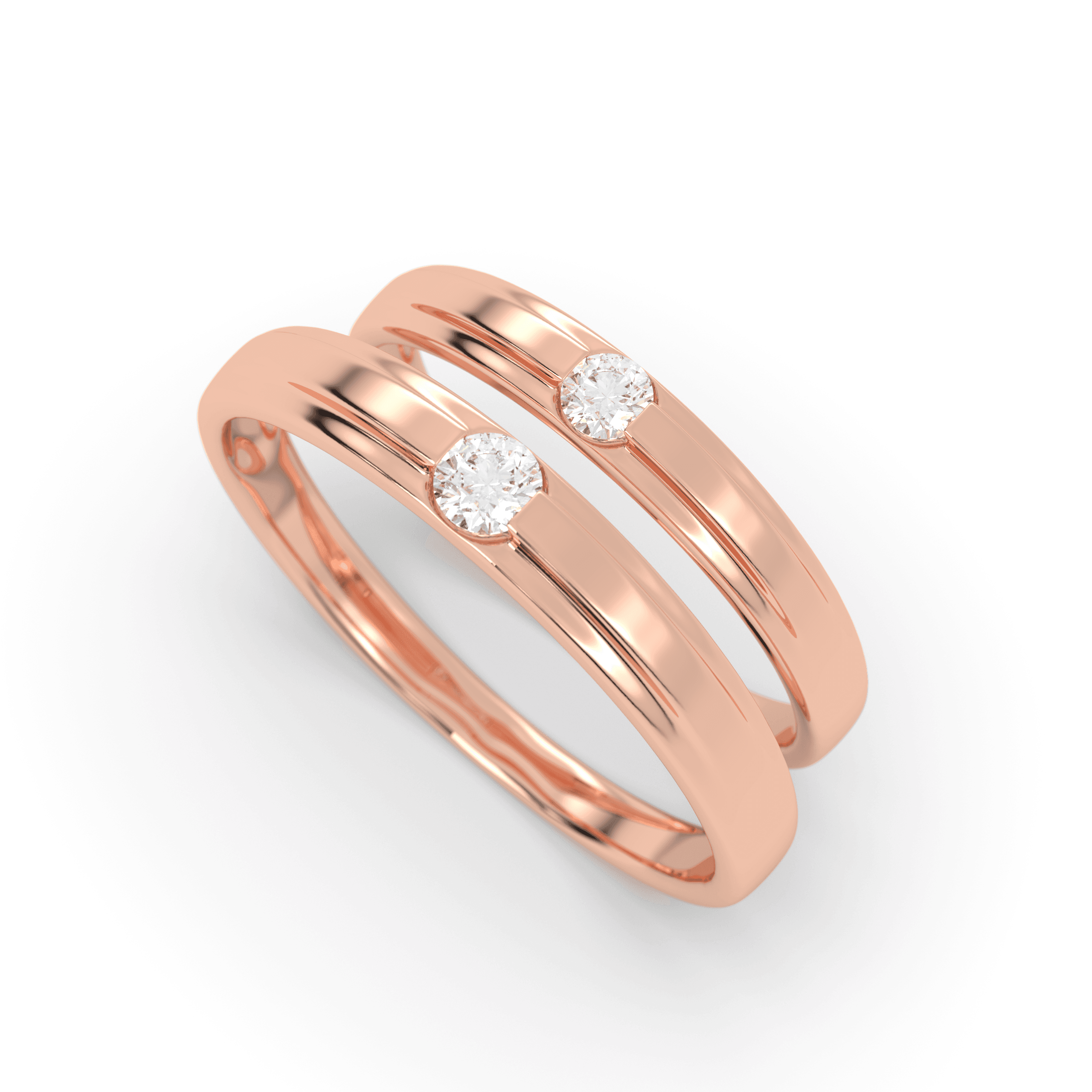 Eternal Bond – vermeil gold Couple Rings , 13