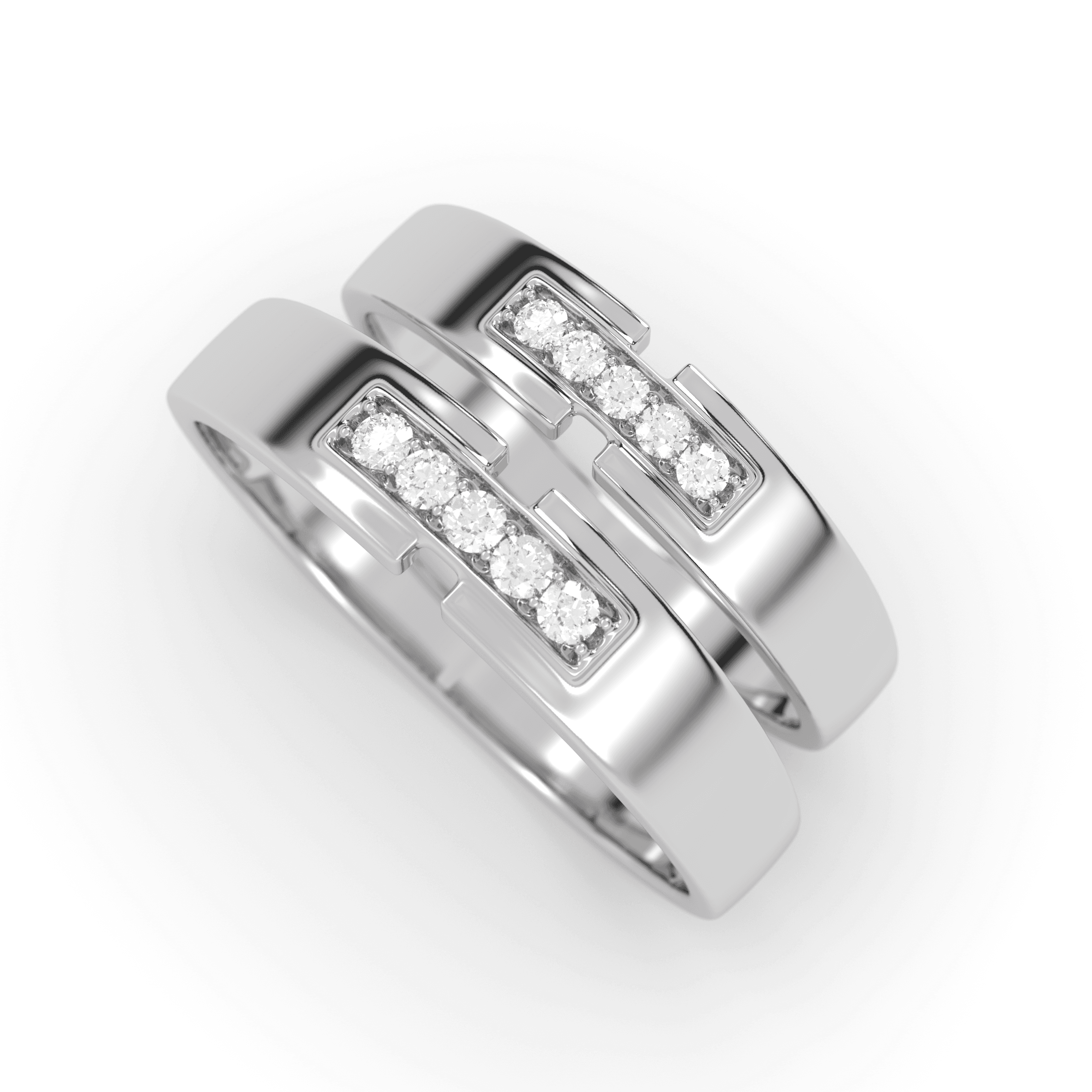 Twin Soul Matching Silver Couple Rings , 13