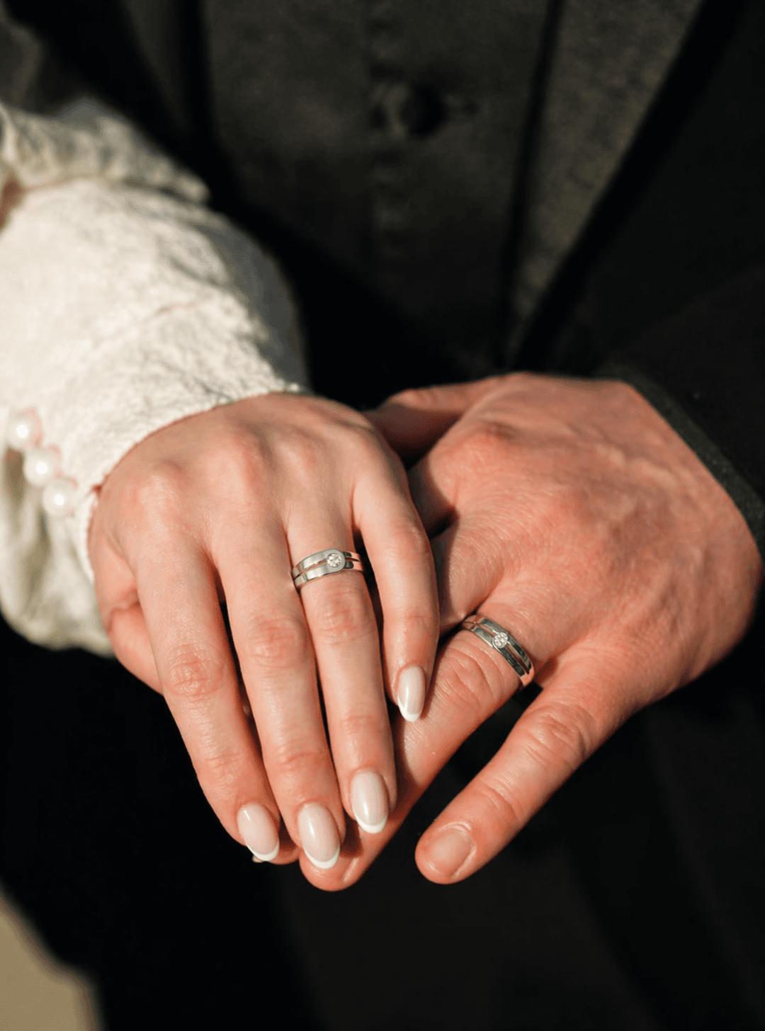 Twin Path Silver Couple Ring , 13