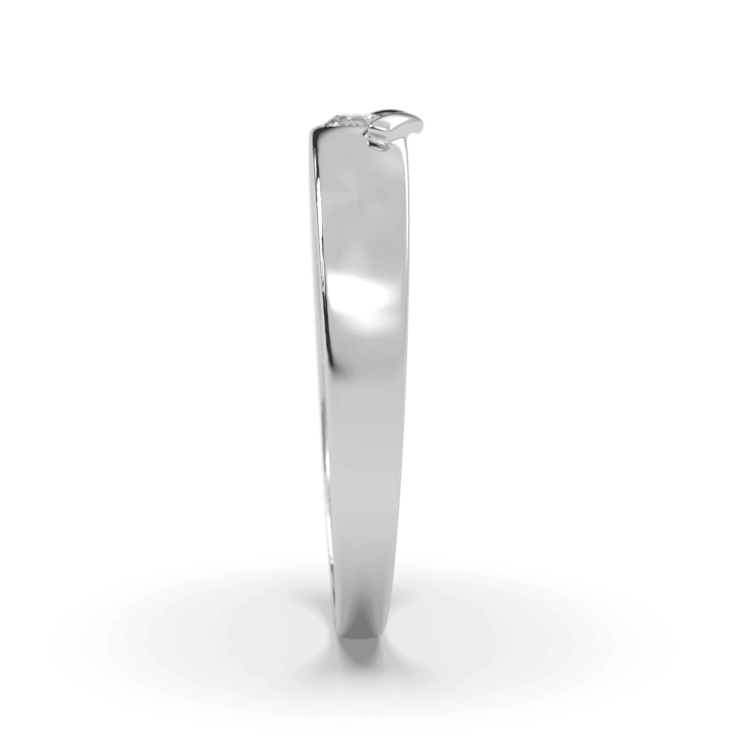 Pure Silver Chevron Couple Ring , 13