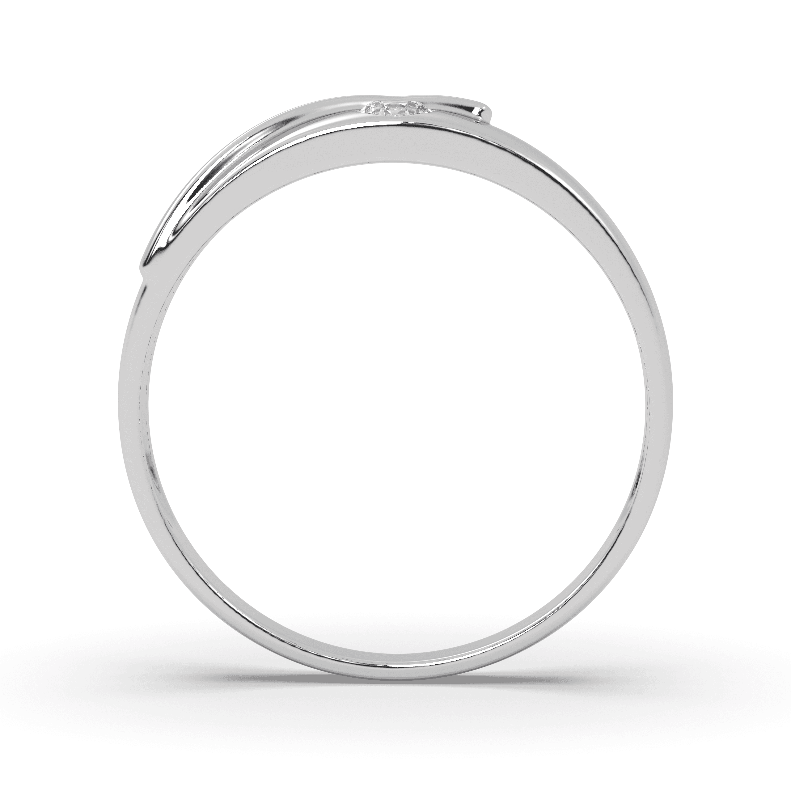 Pure Silver Chevron Couple Ring , 13