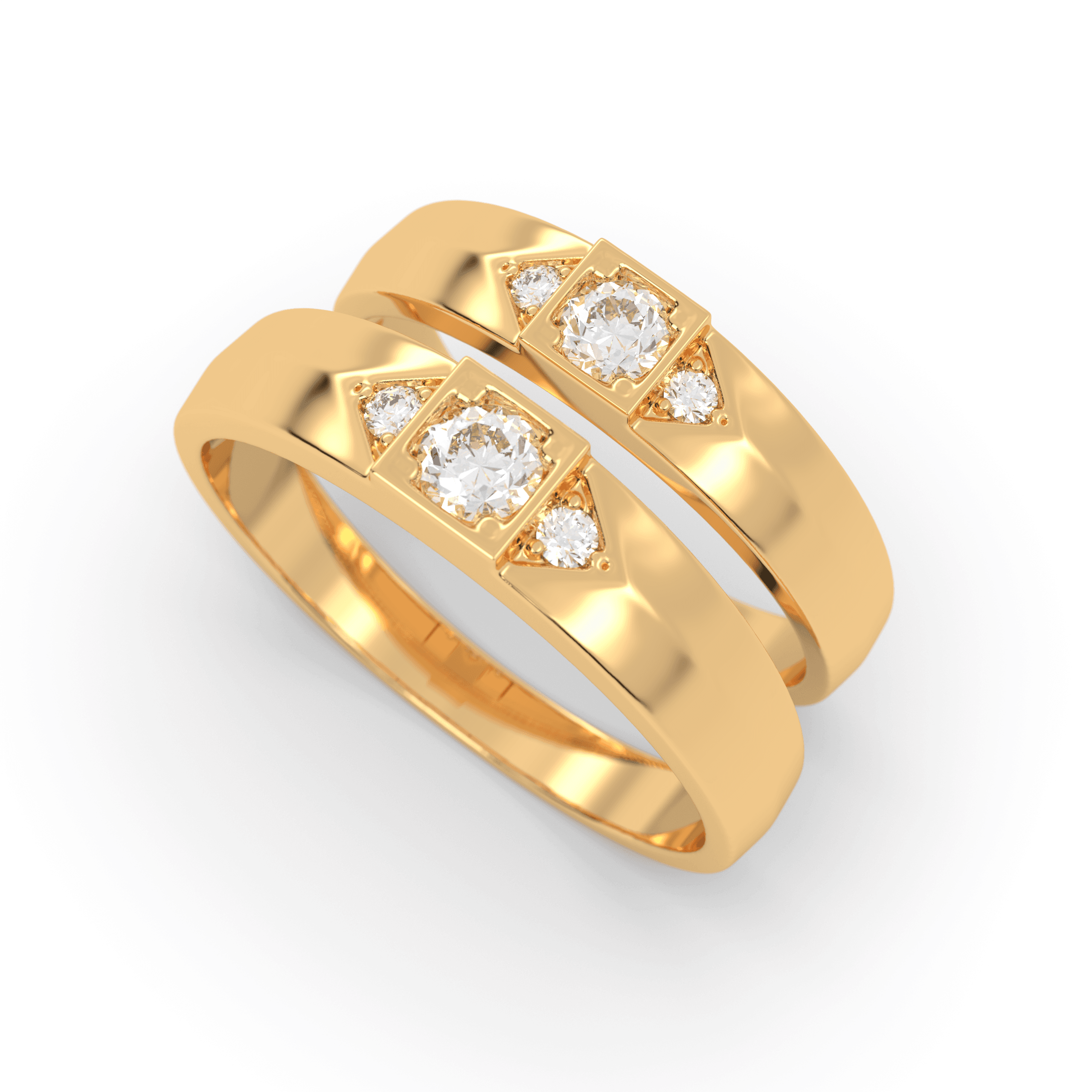 Pure Love Vermeil Gold Promise Ring Set , 13