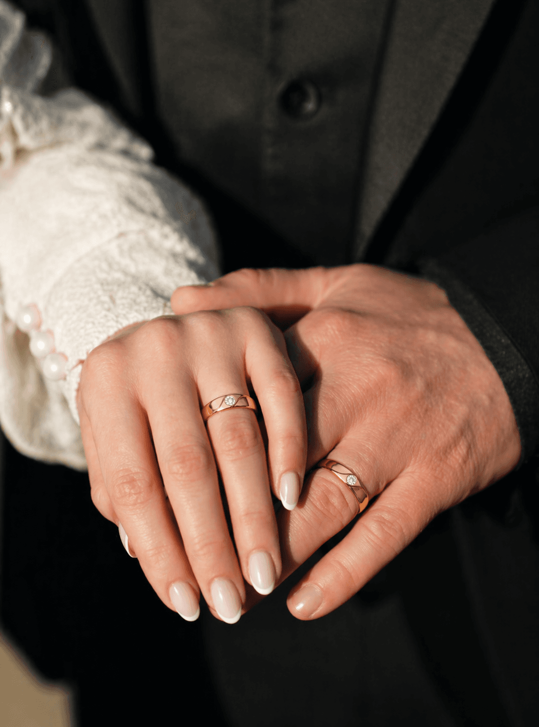 Eternal Wave Vermeil gold Couple Rings , 13