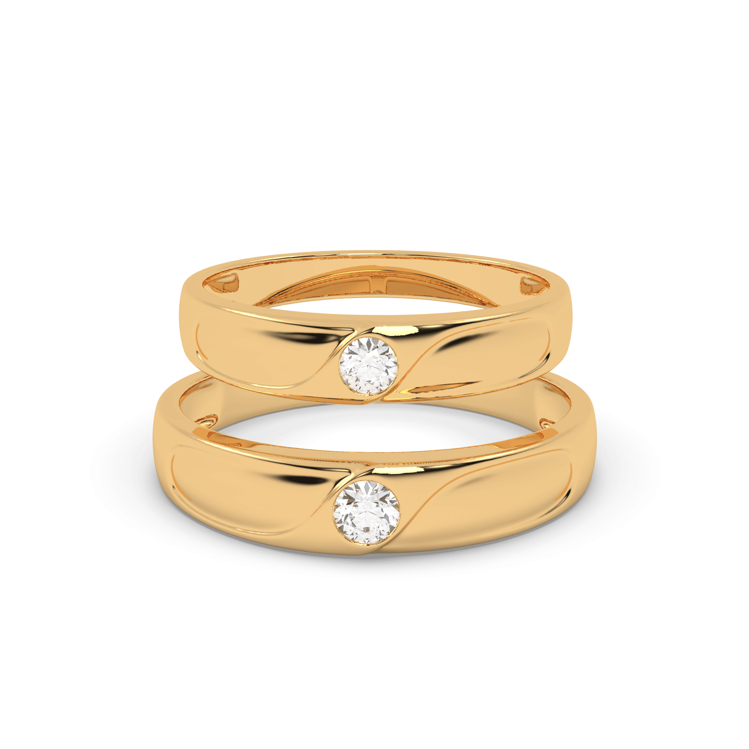 Eternal Wave Vermeil gold Couple Rings , 13