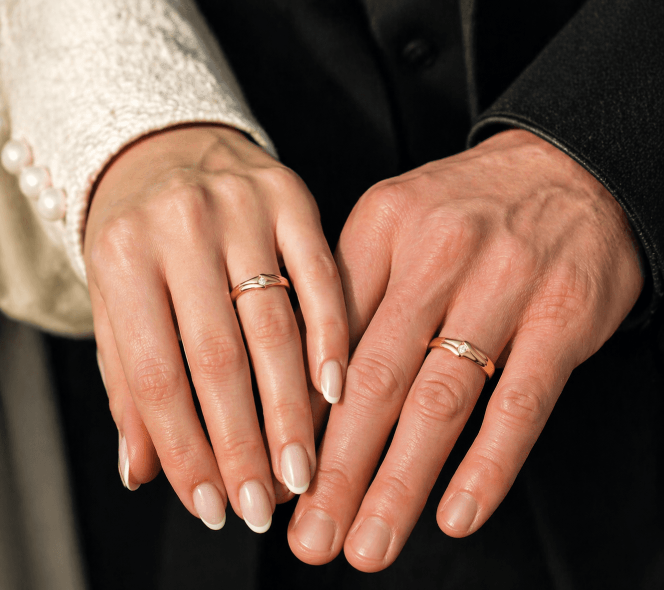 Union Wave – Vermeil gold Couple Ring , 13