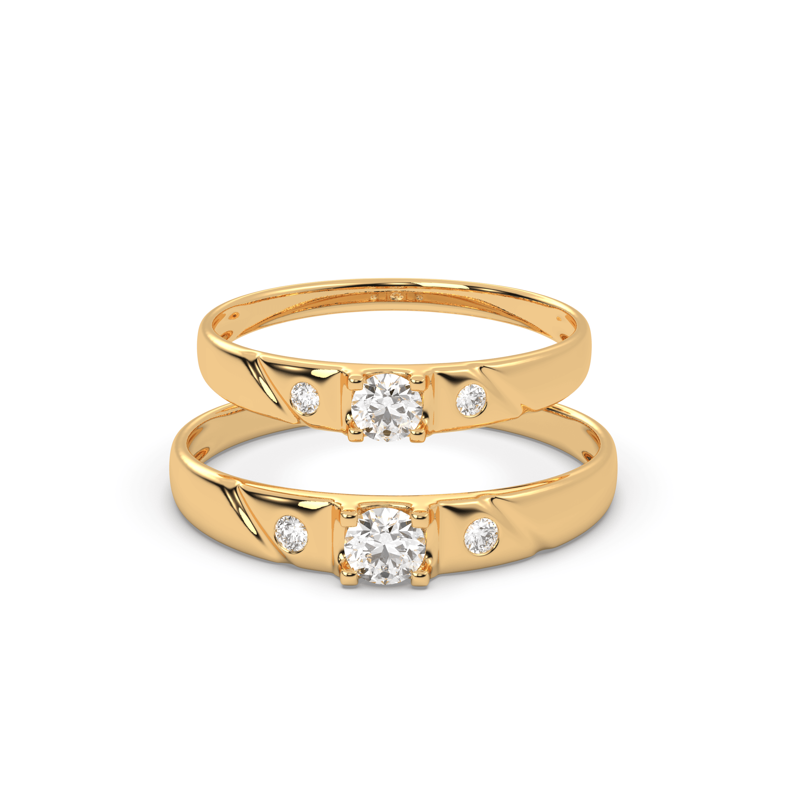 Eternal Bond Matching Vermeil gold Couple Rings , 13