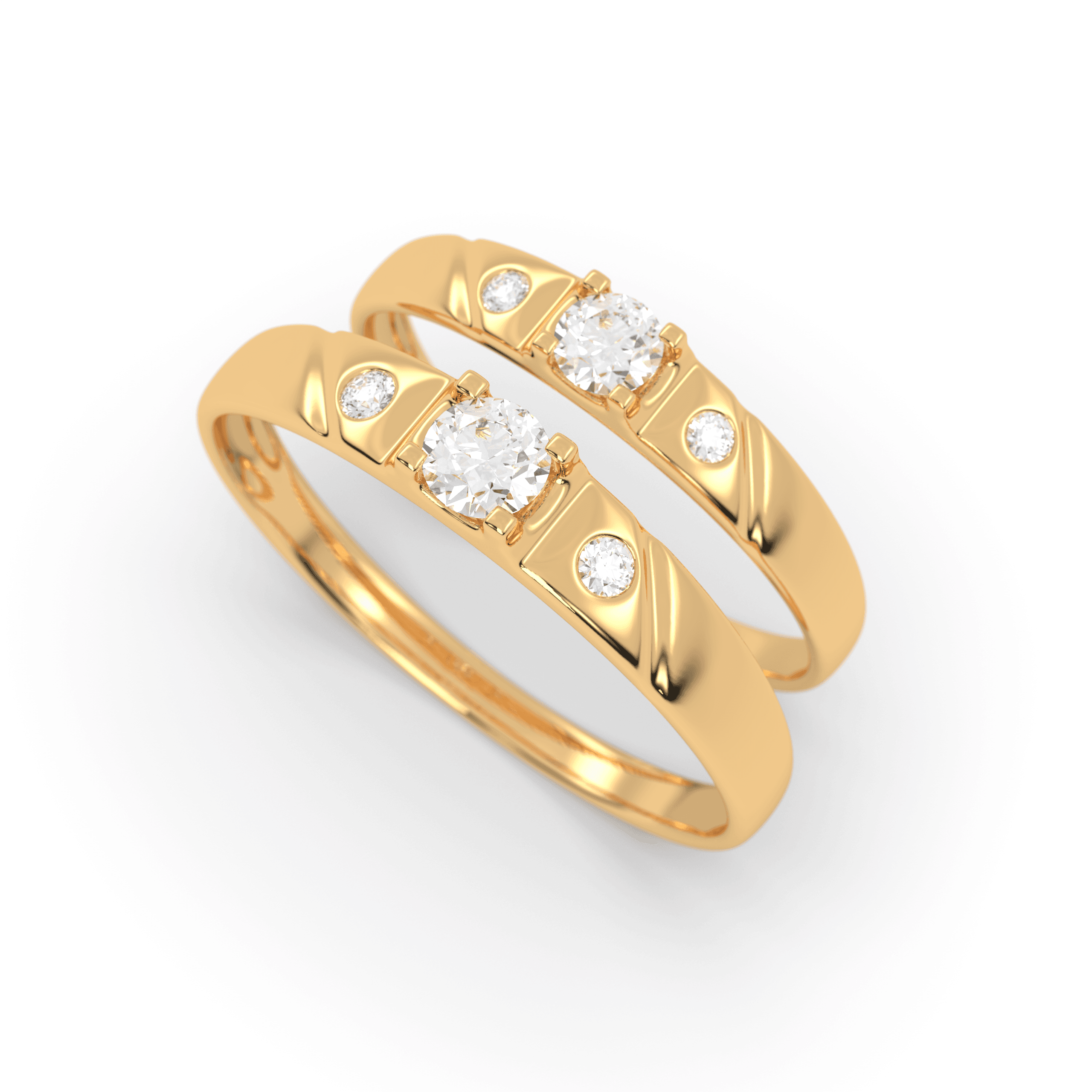 Eternal Bond Matching Vermeil gold Couple Rings , 13