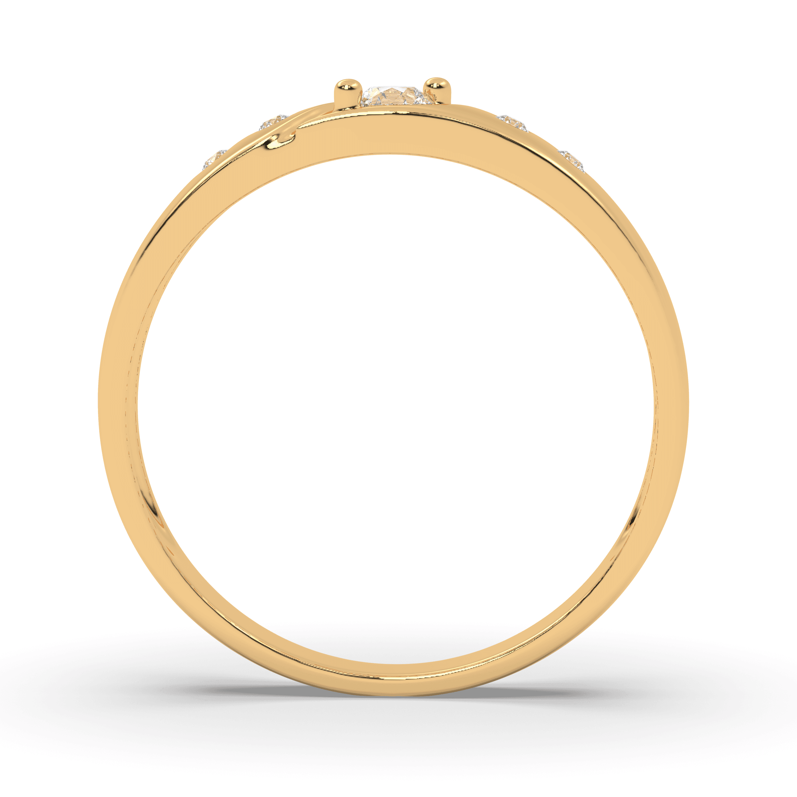 Eternal Wave vermeil gold Couple Ring , 13