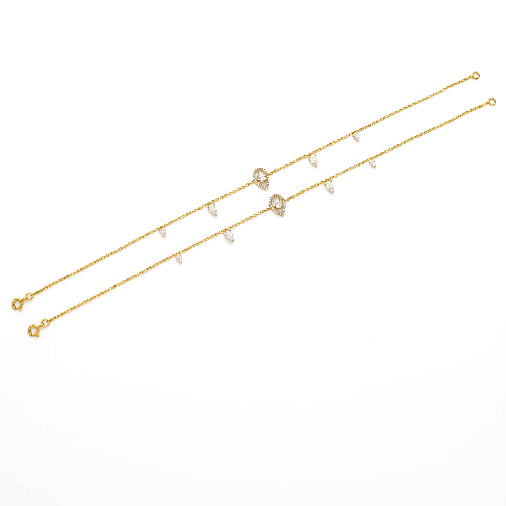 Dainty Teardrop Charm Anklet. ,