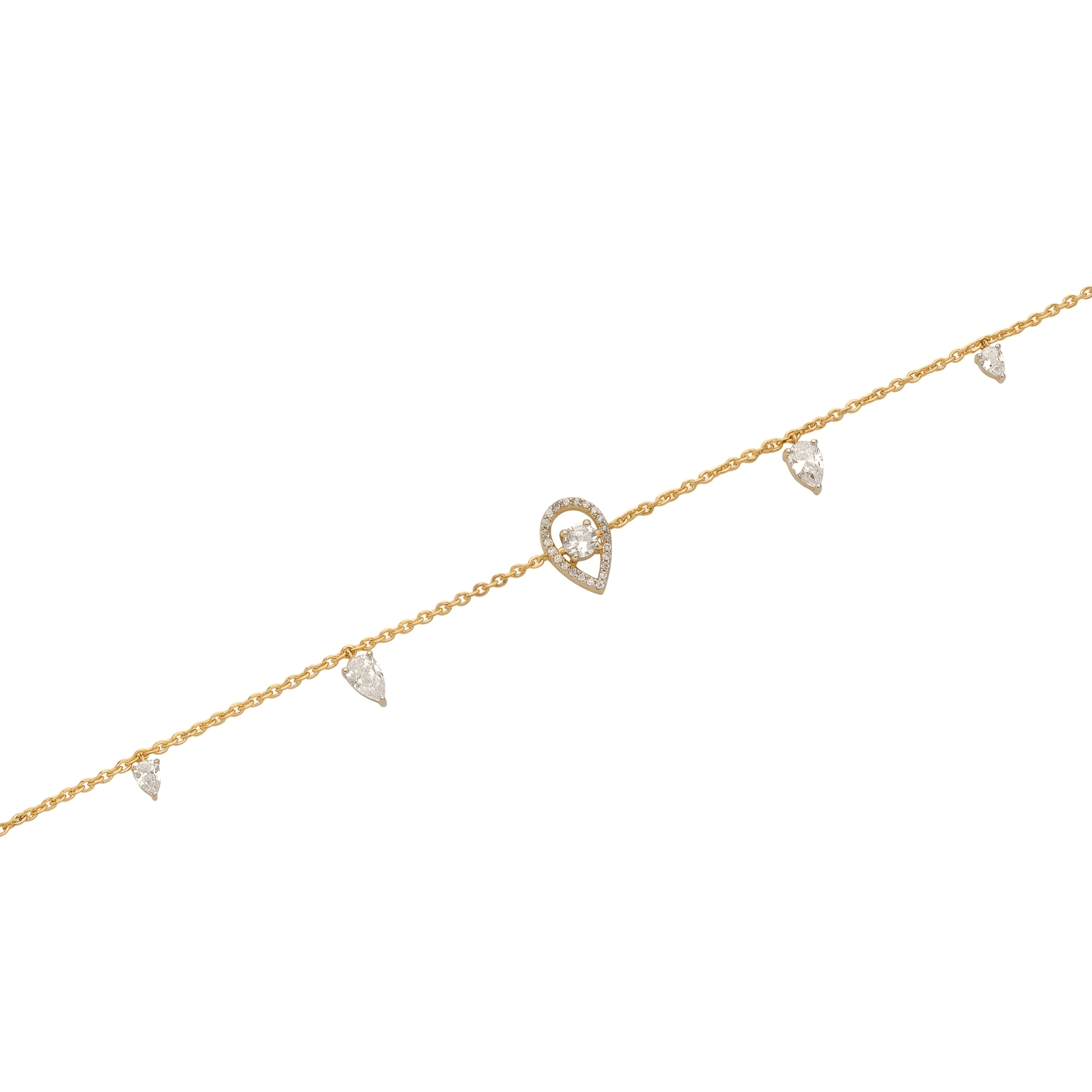 Dainty Teardrop Charm Anklet. ,
