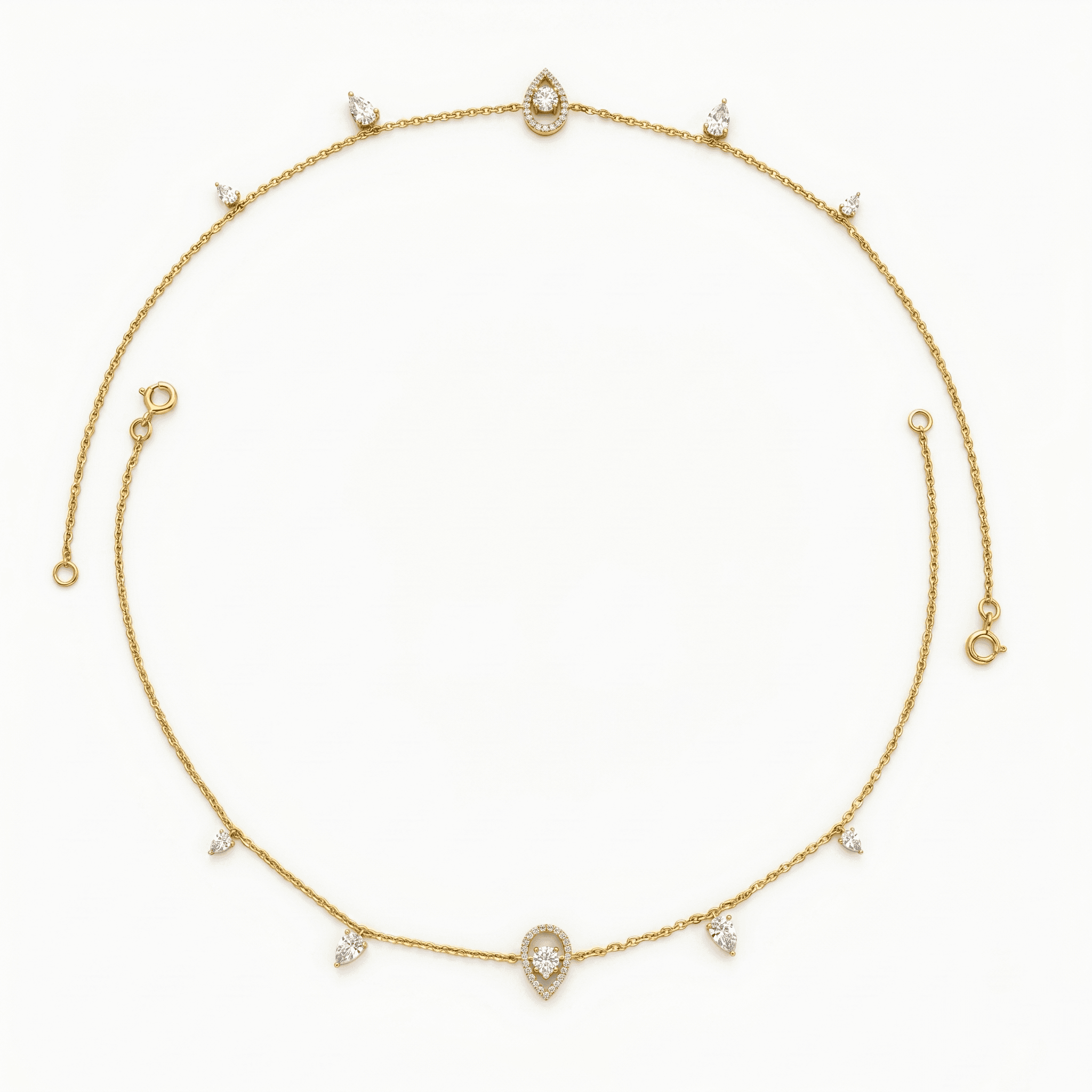 Dainty Teardrop Charm Anklet. ,