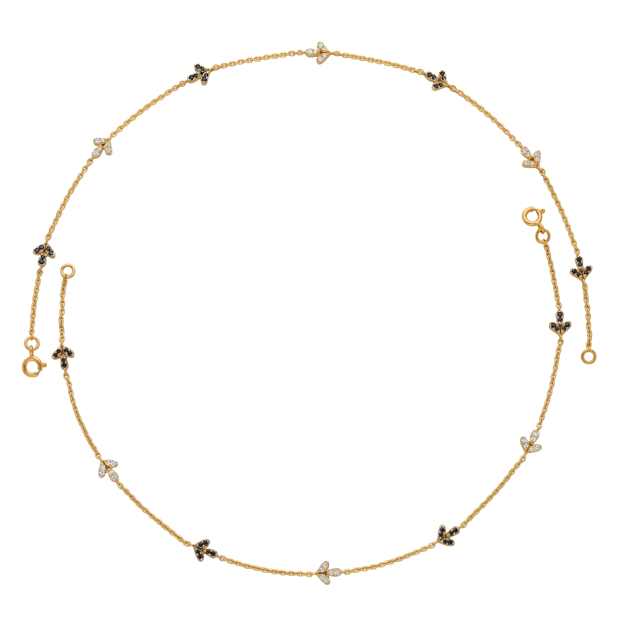 Gold Vermeil Leaf Charm Anklet. ,