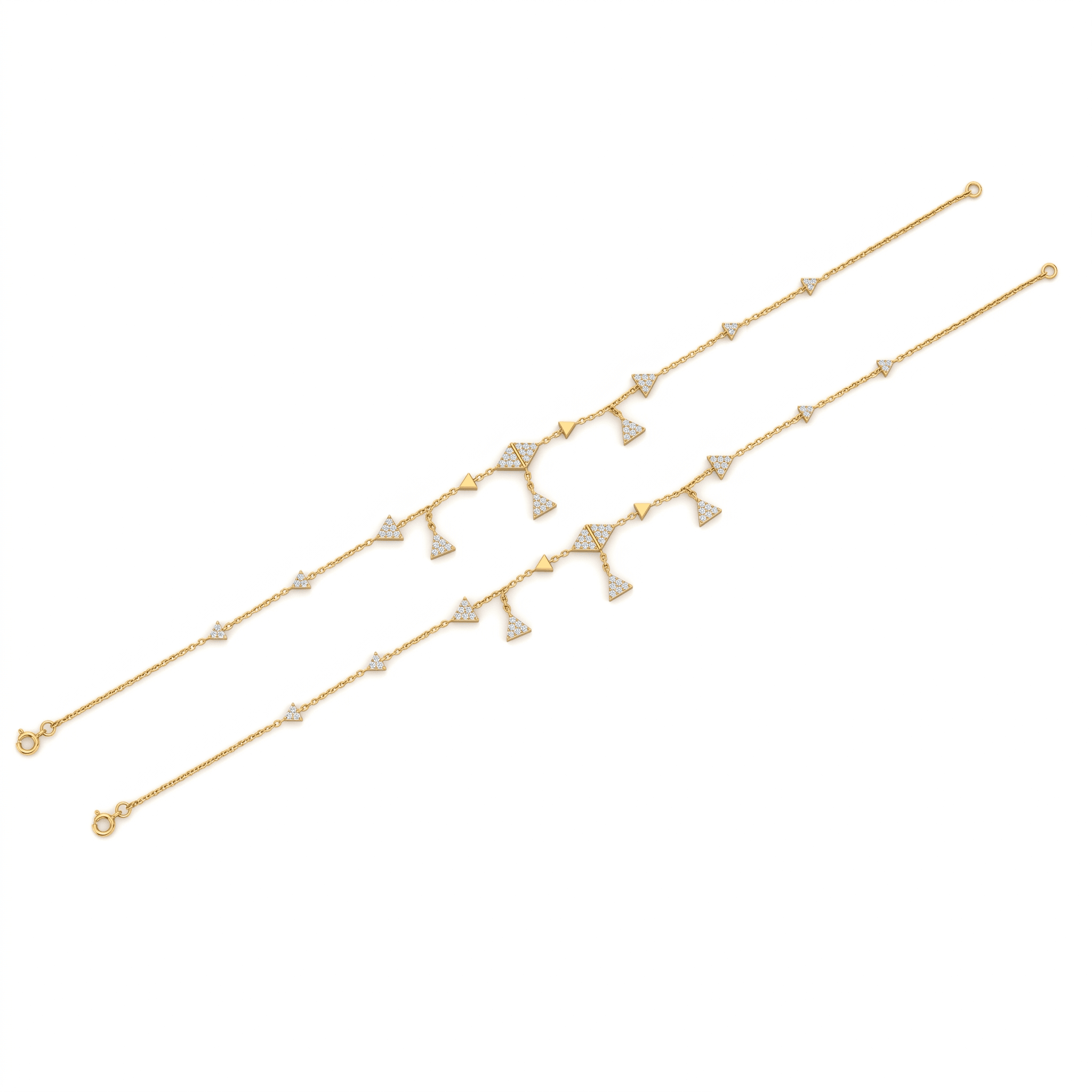 Geometric Charm Gold Vermeil Anklet. ,