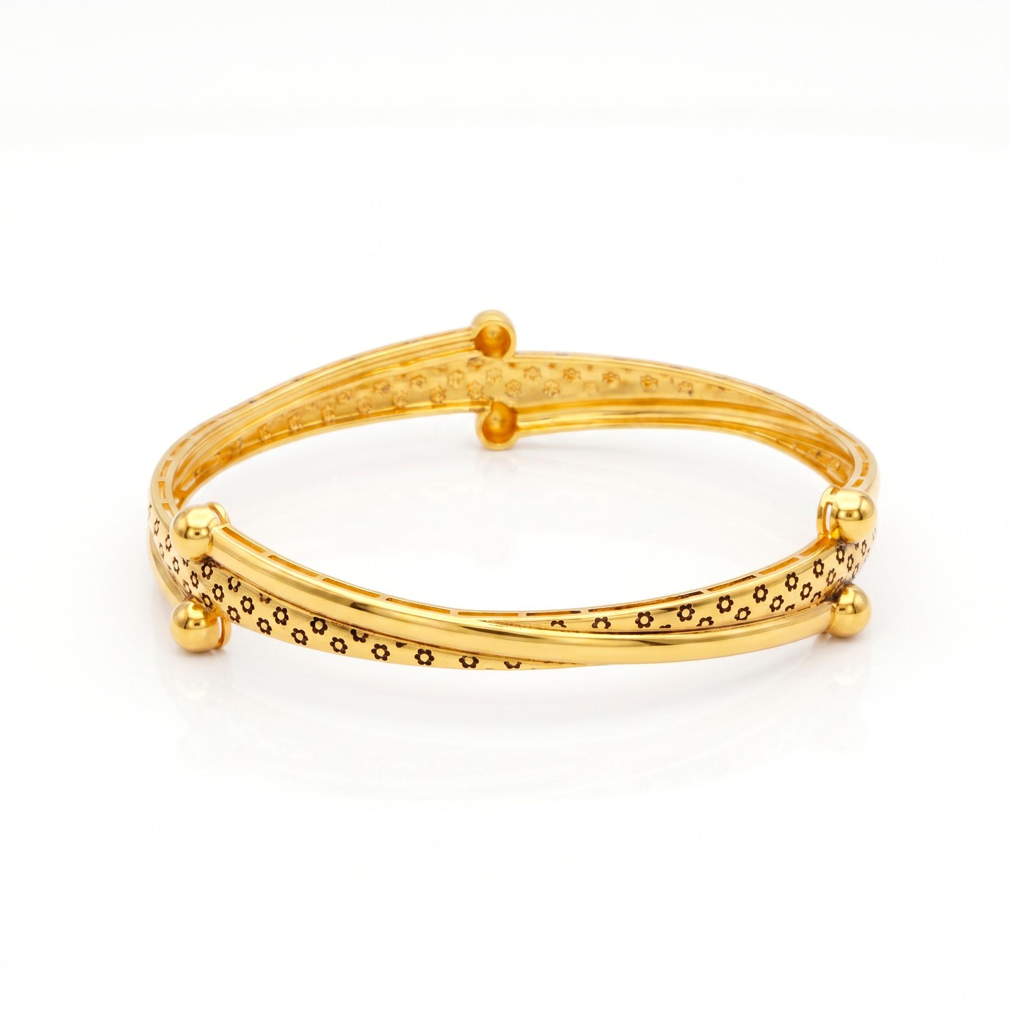 Floral Crossover Ball Bangle , 2.3