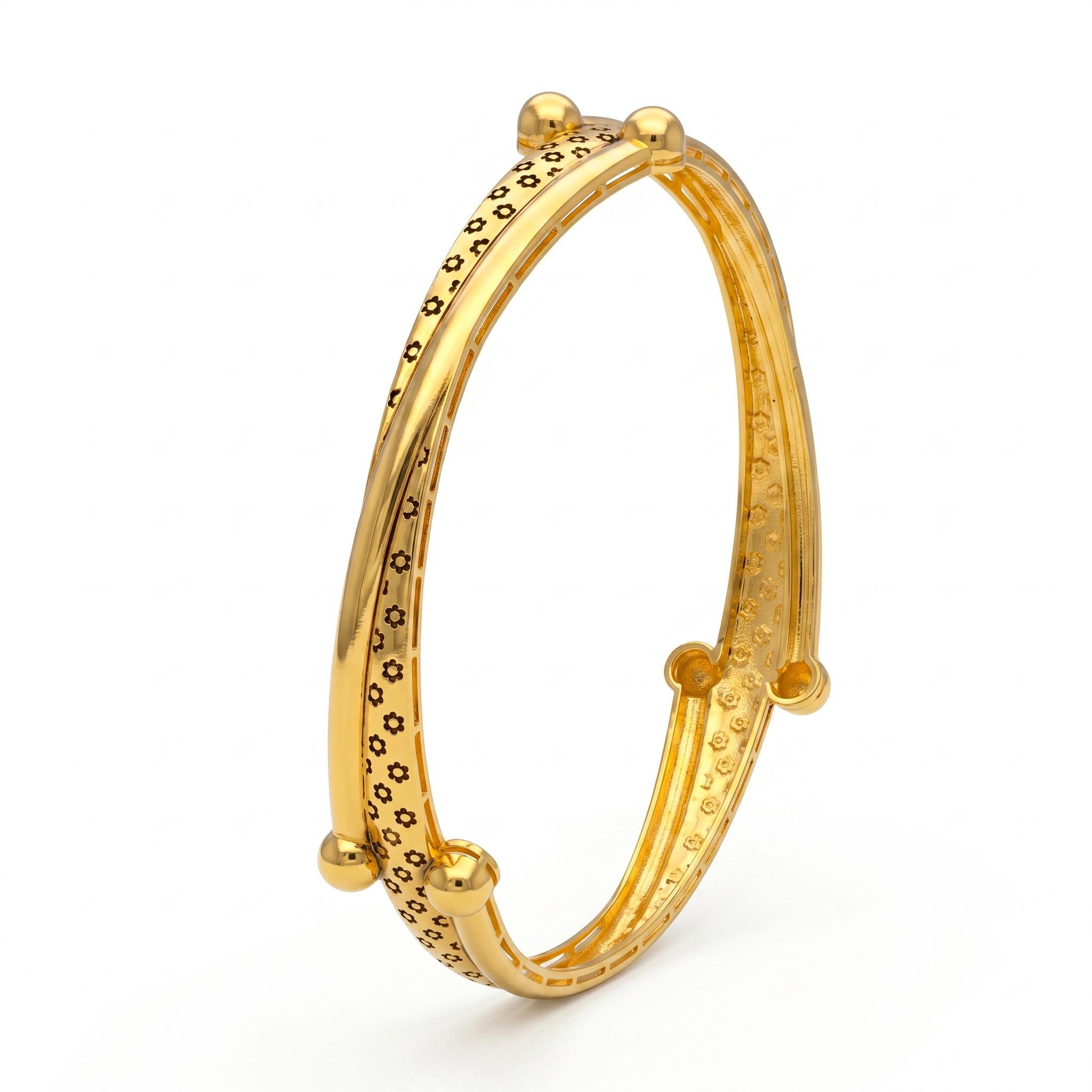 Floral Crossover Ball Bangle , 2.3
