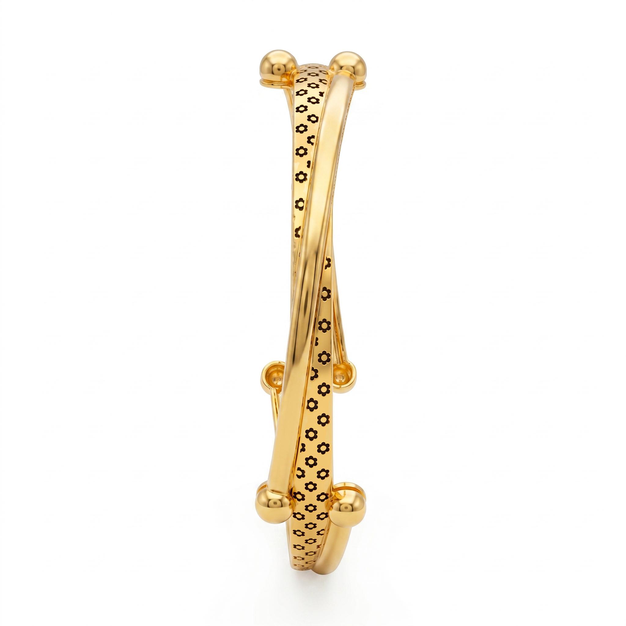 Floral Crossover Ball Bangle , 2.3