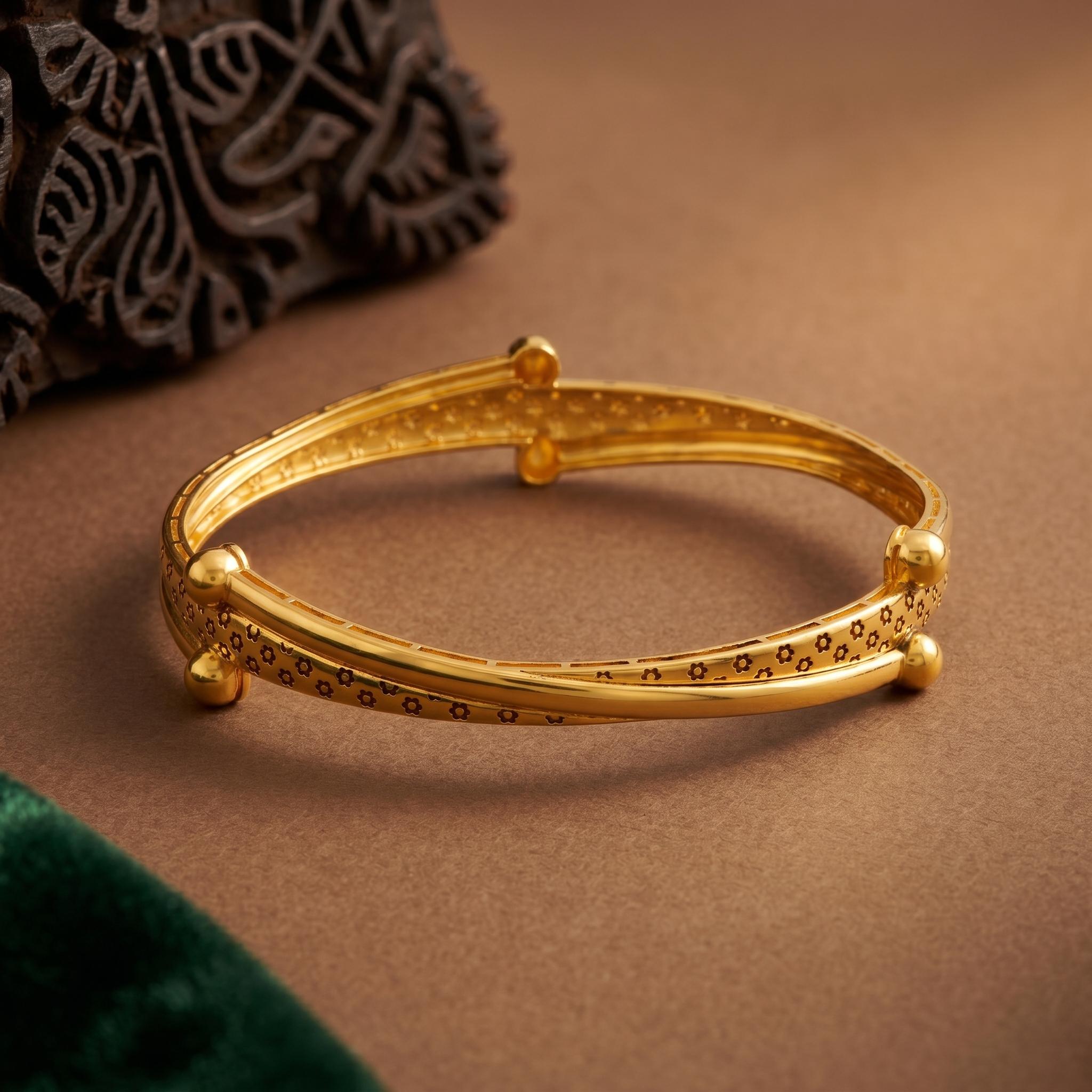 Floral Crossover Ball Bangle , 2.3