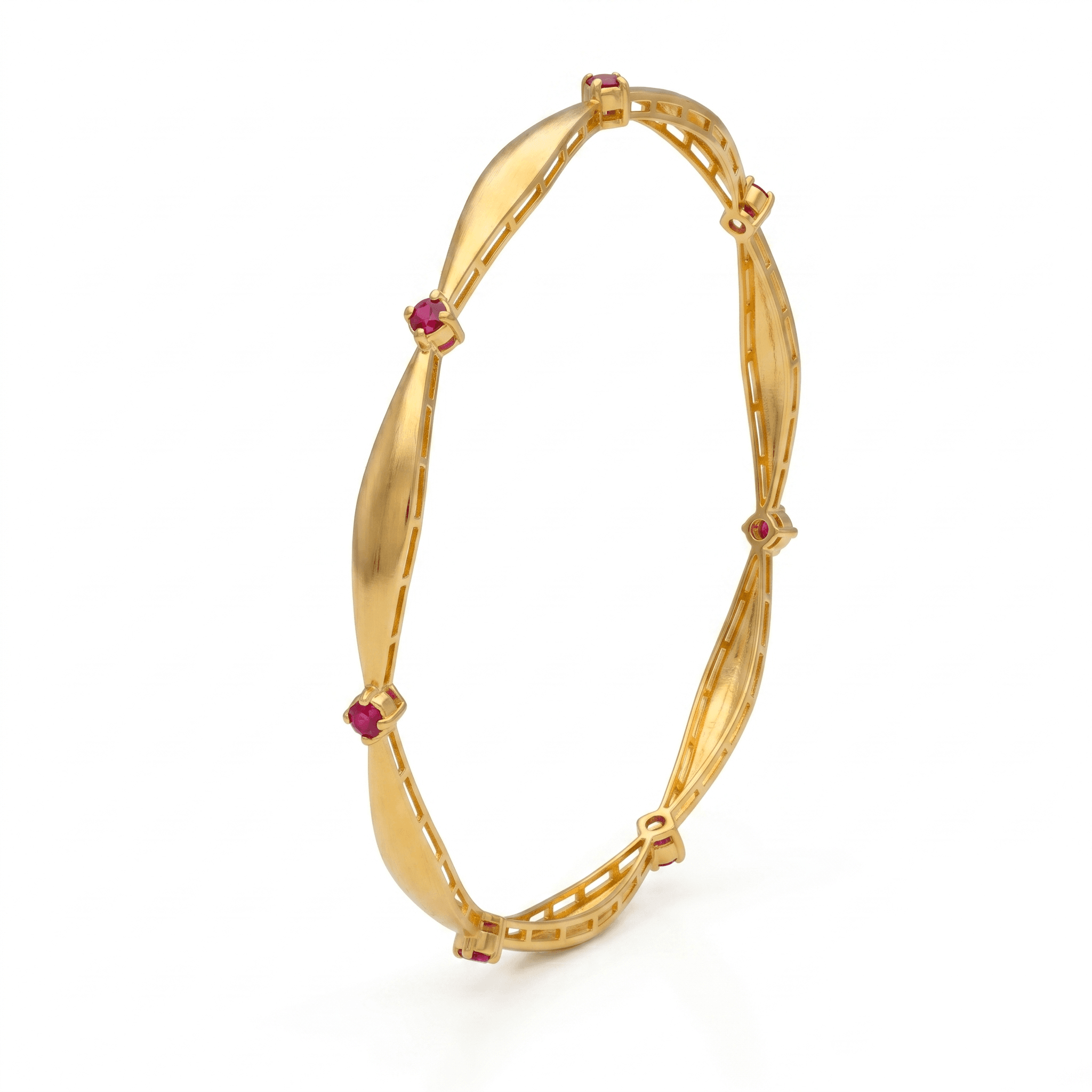 Dainty Ruby Station Bangle , 2.3