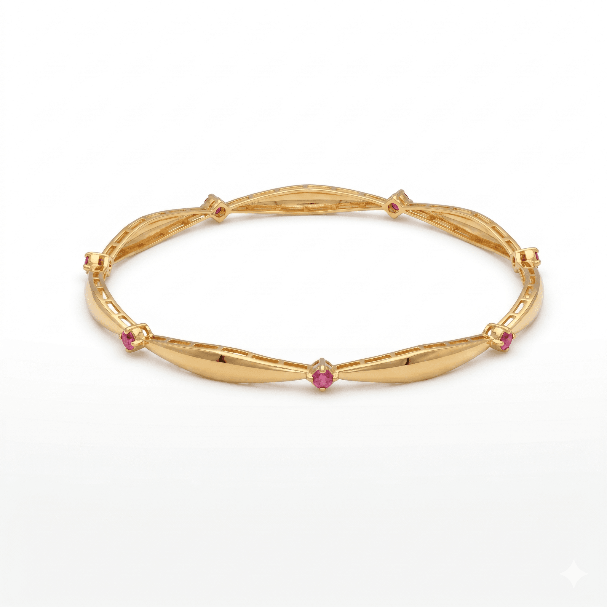 Dainty Ruby Station Bangle , 2.3